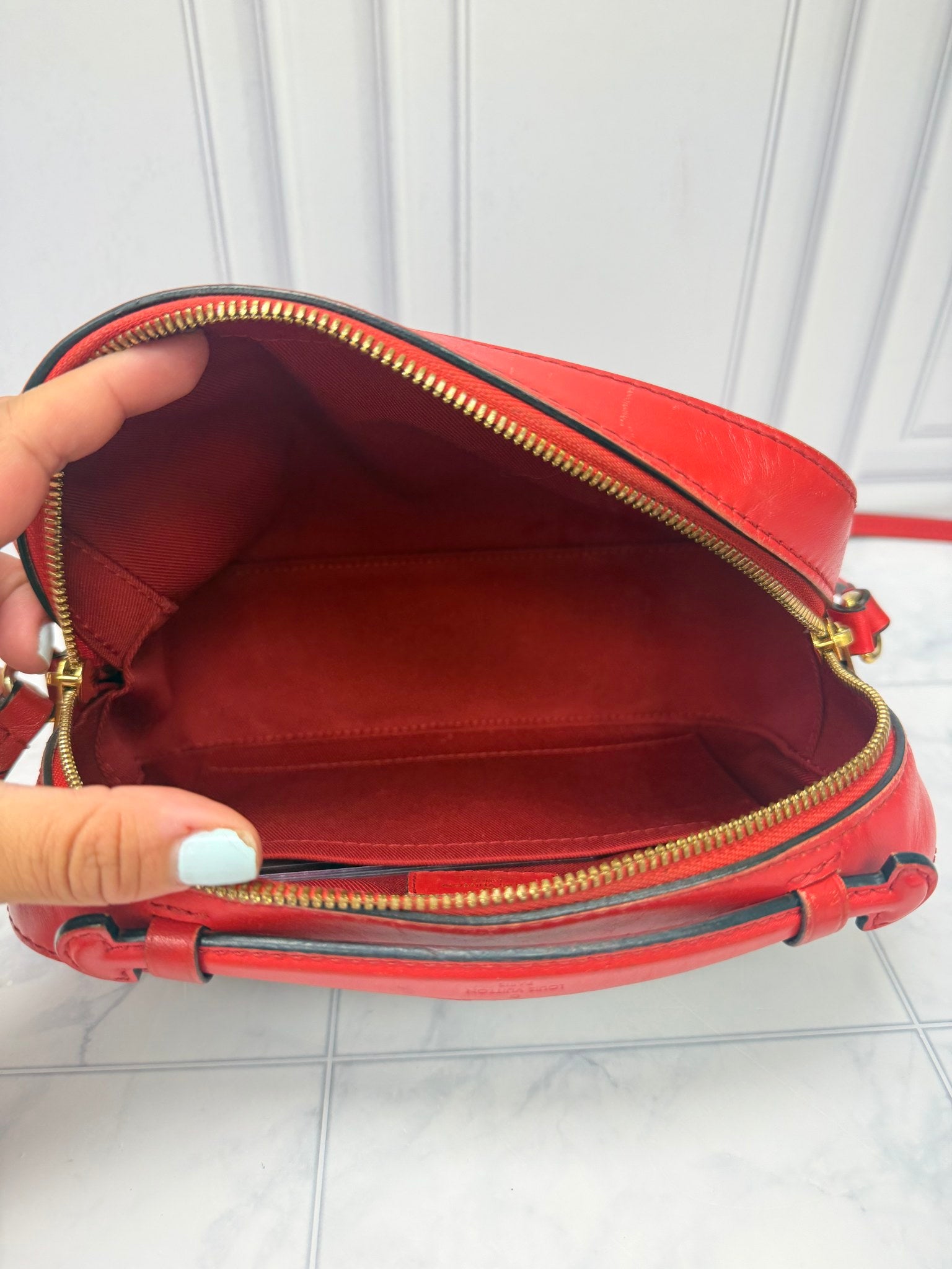 Louis Vuitton Monogram Red Leather Saintonge Crossbody Bag 