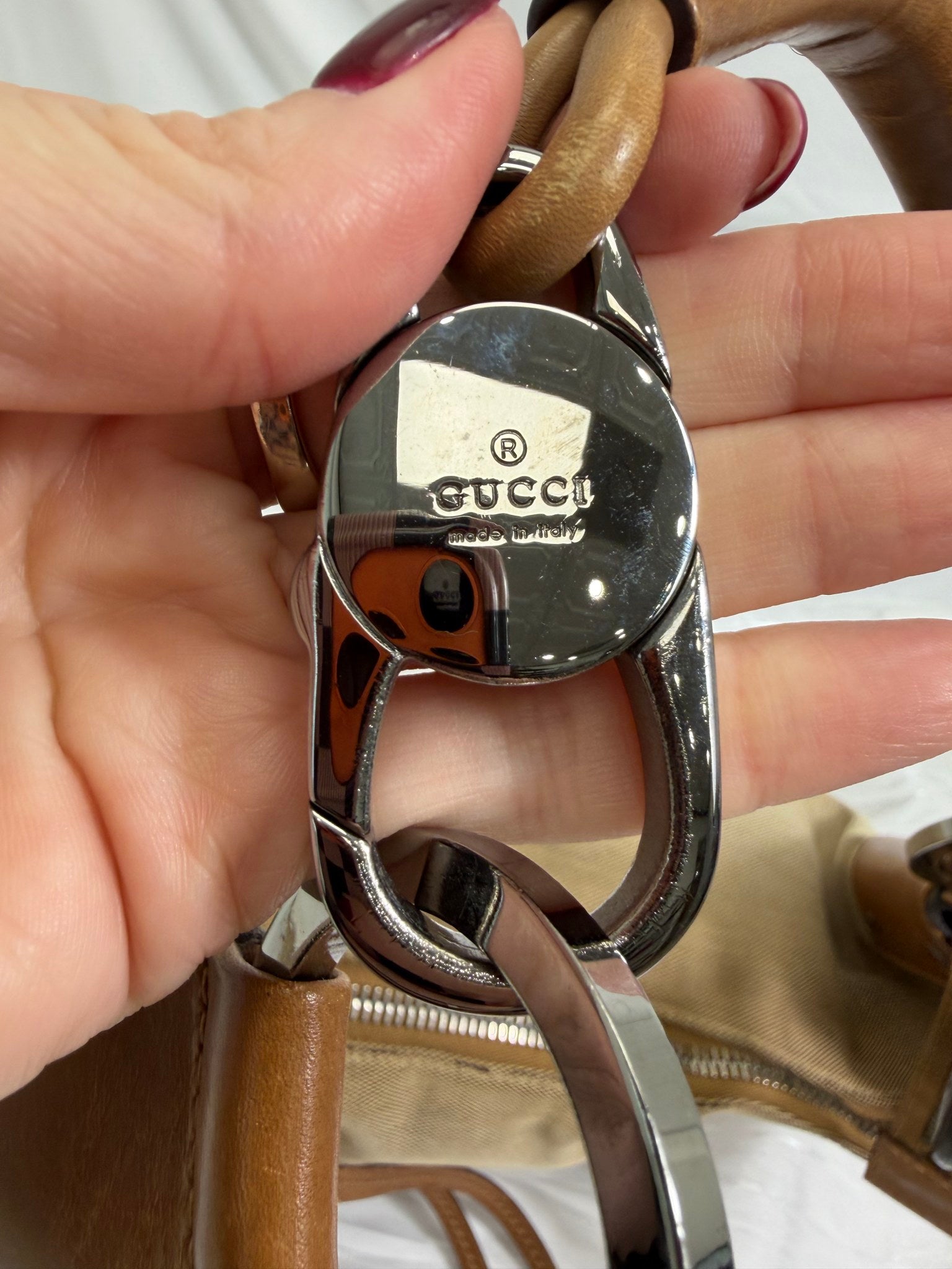 Gucci Tan Canvas Hobo Shoulder Bag