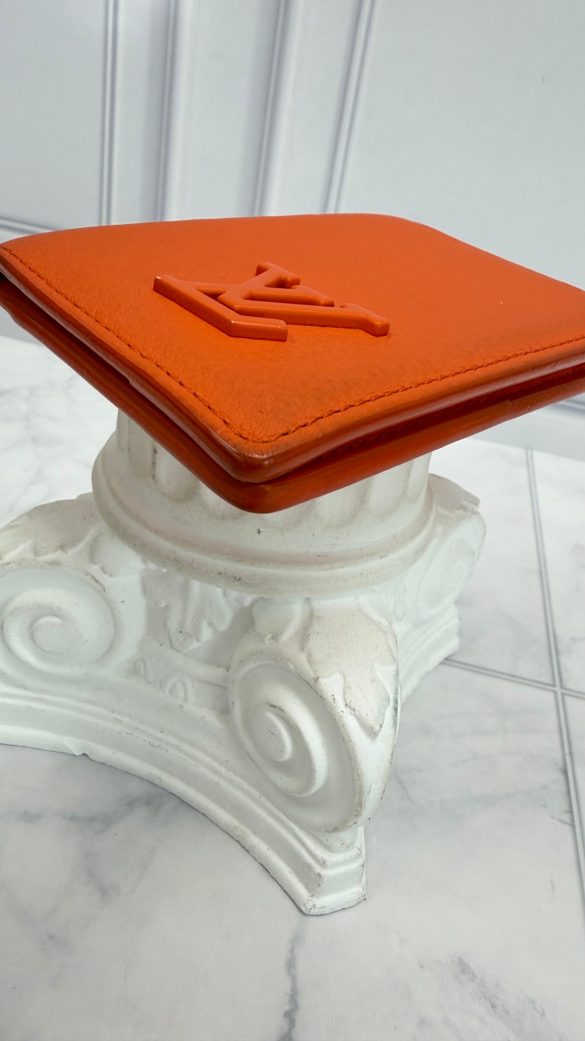 Louis Vuitton Orange Leather Aerogram Pocket Organizer