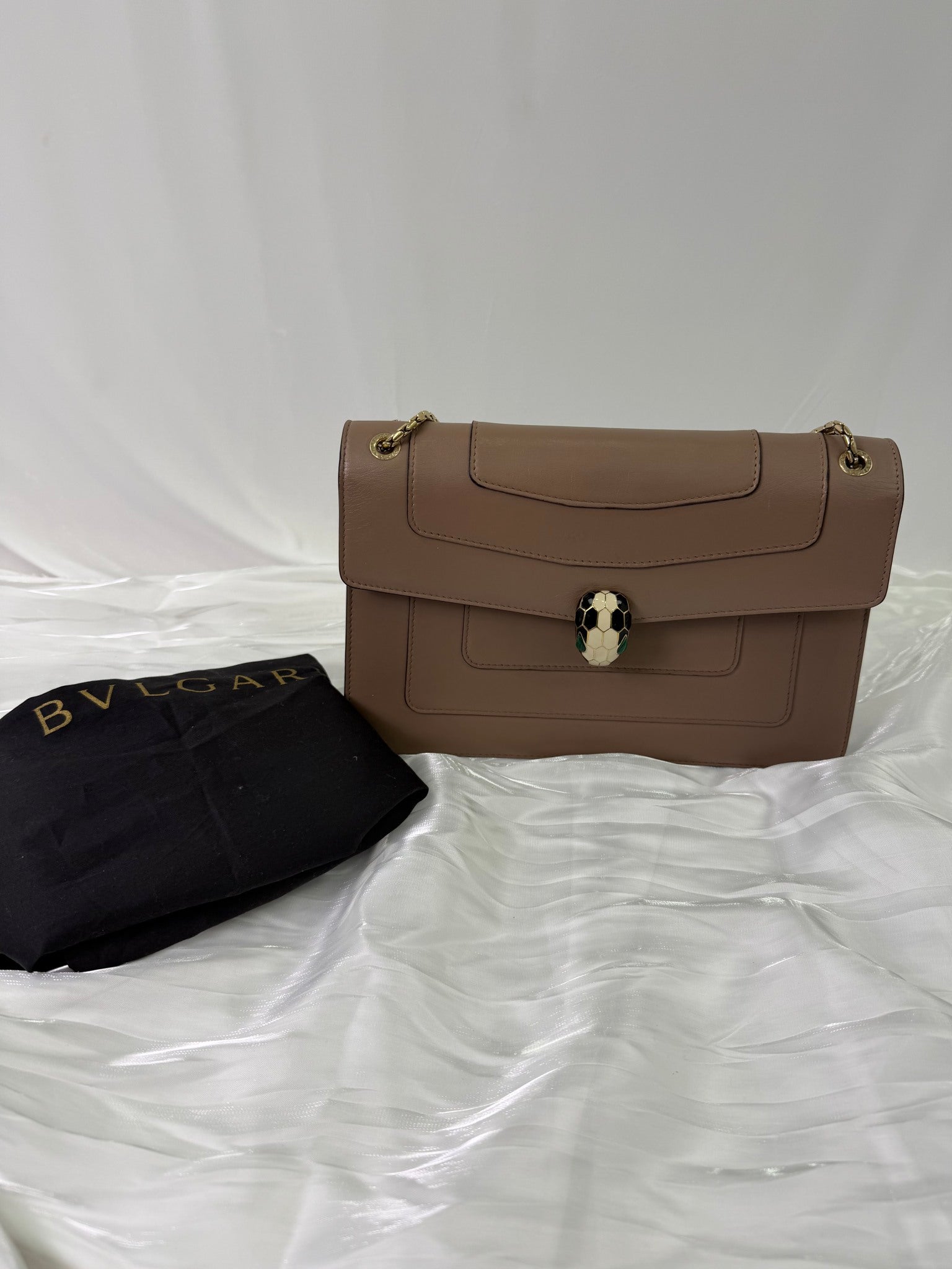 Bvlgari Brown Leather Serpenti Forever Bag