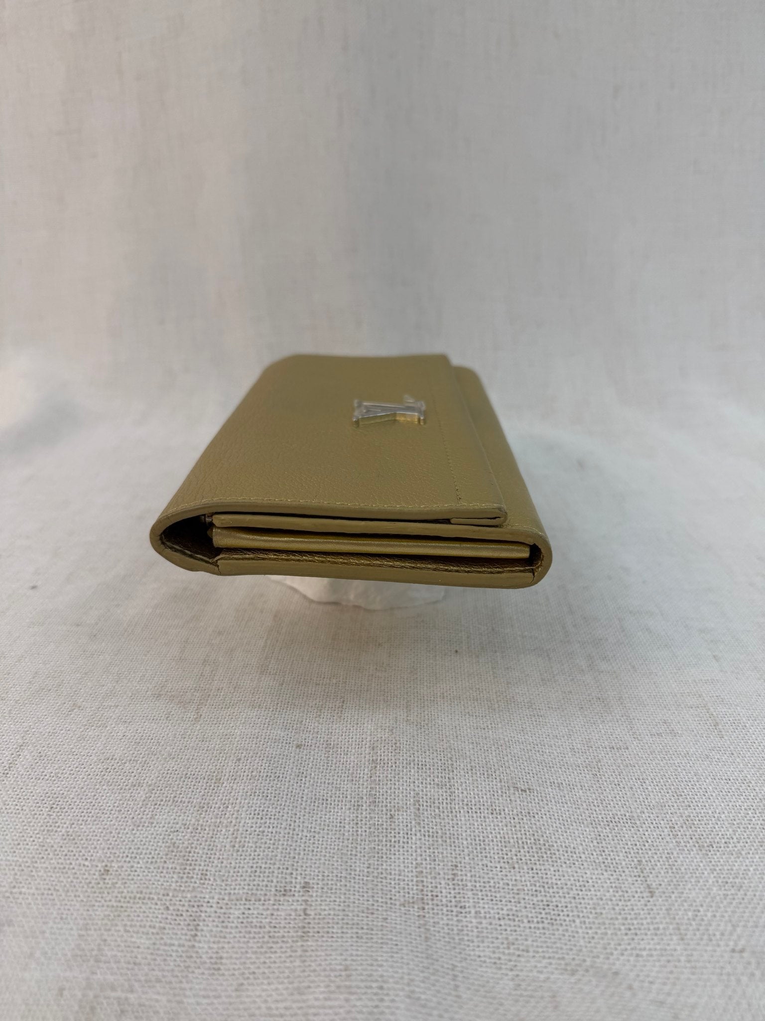 Louis Vuitton Gold Leather Mylockme Long Flap Wallet