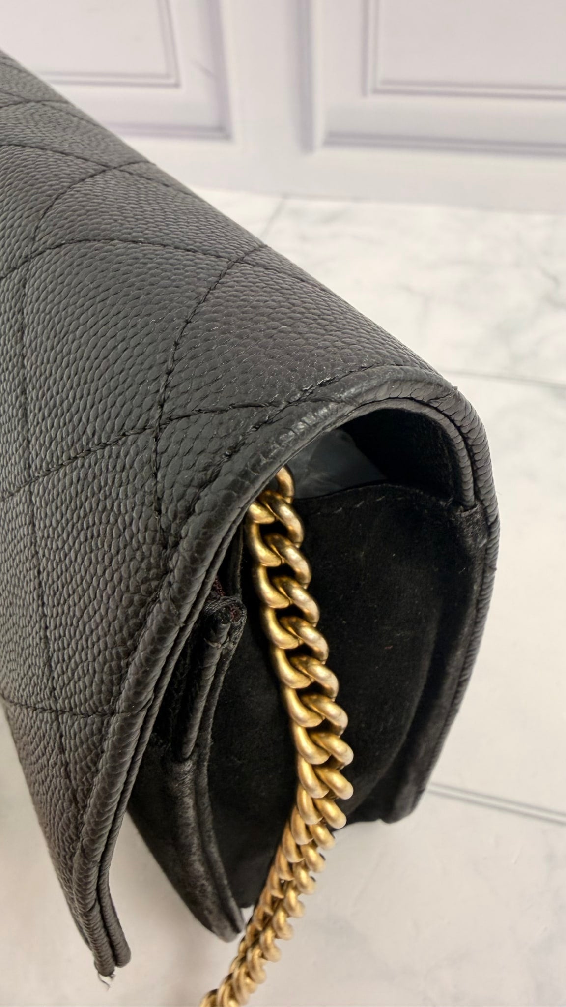 Chanel Black Quilted Caviar Leather & Suede Lady Coco Flap Bag