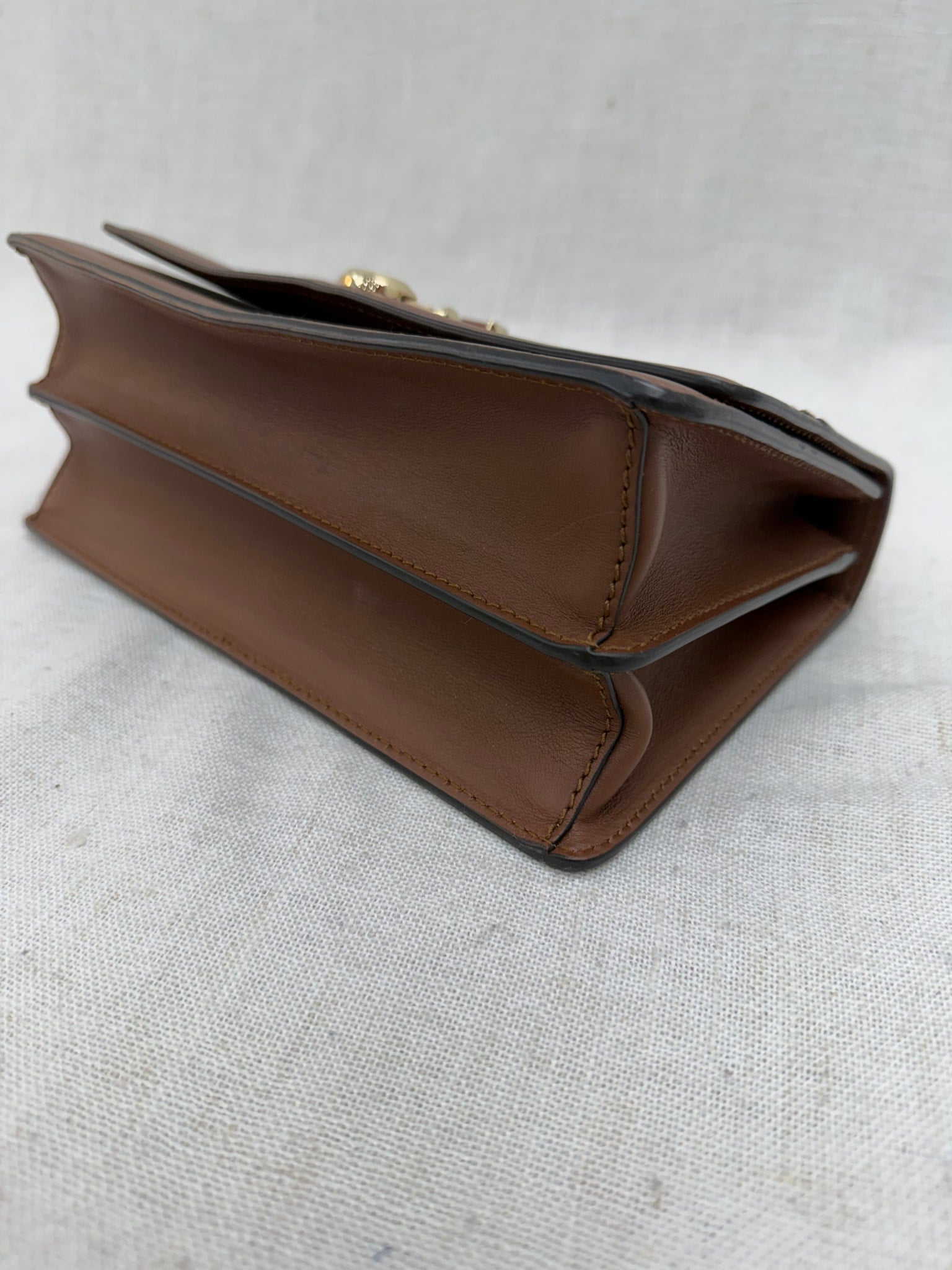 Jimmy Choo Brown Leather Chain Shoulder Bag