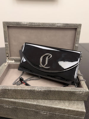 Christian Louboutin Black Patent Leather Chain Shoulder Bag