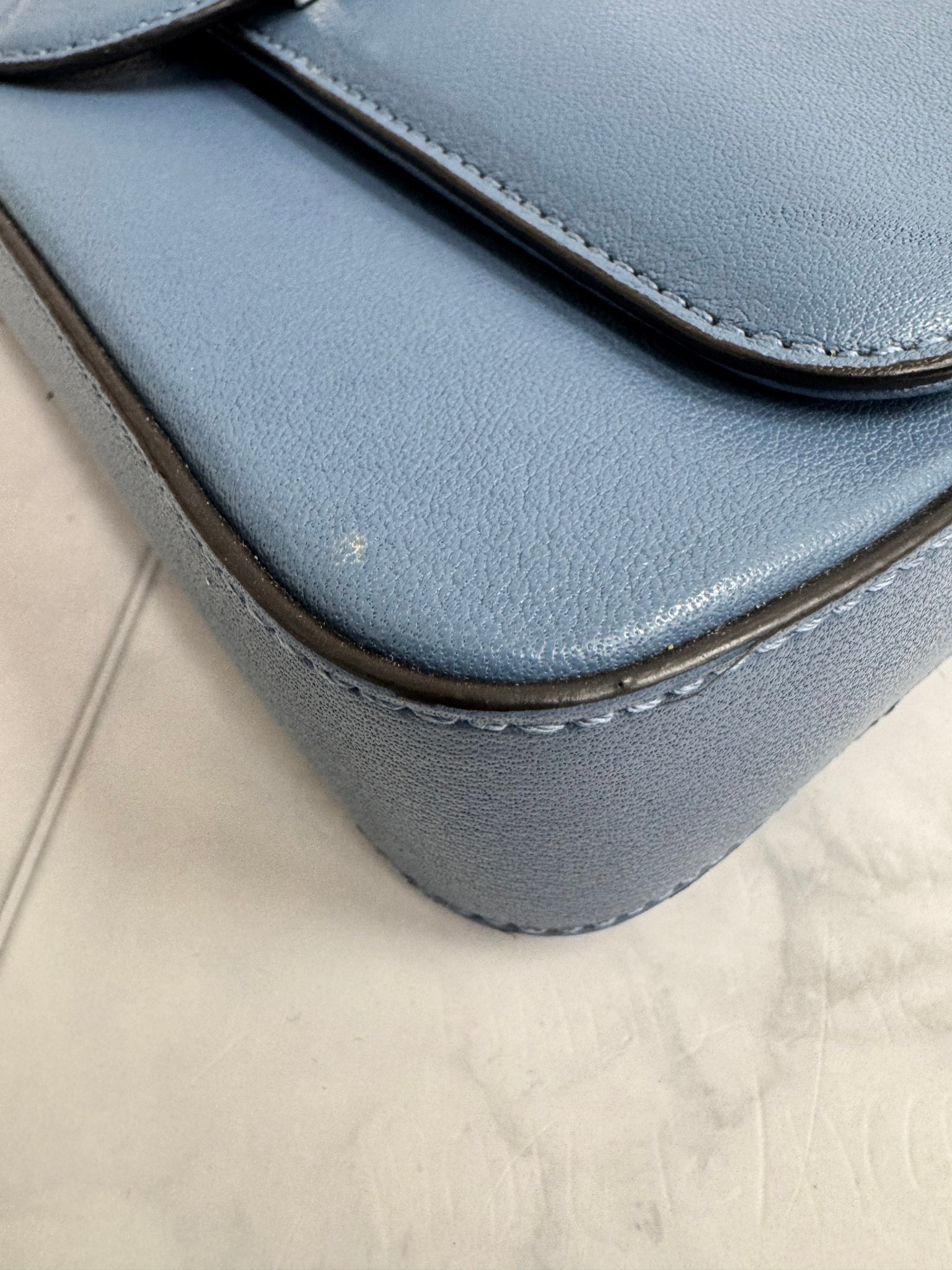 Jimmy Choo Blue Leather Cheri Wallet On Chain