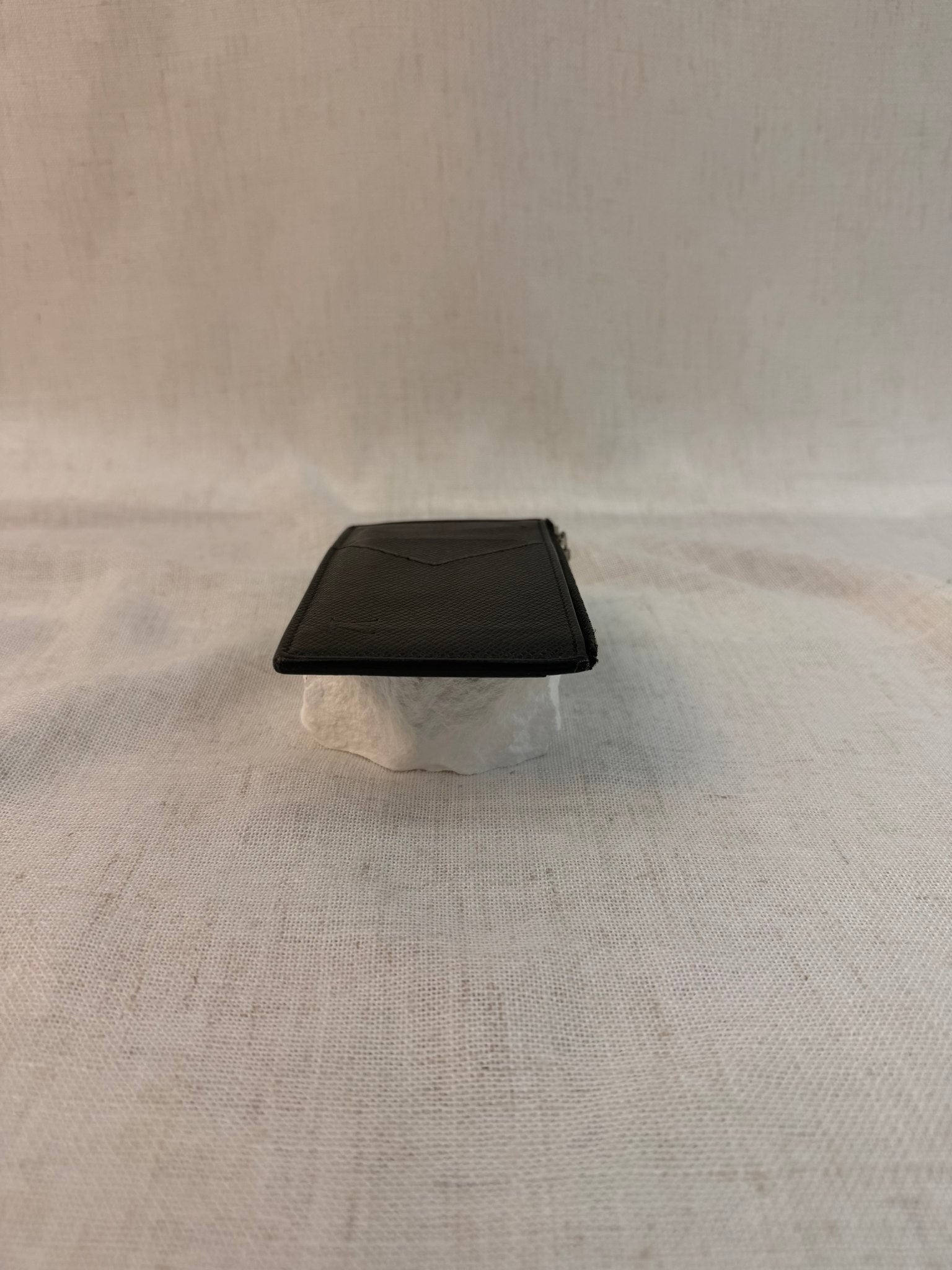 Louis Vuitton Black Leather Zip Card Case