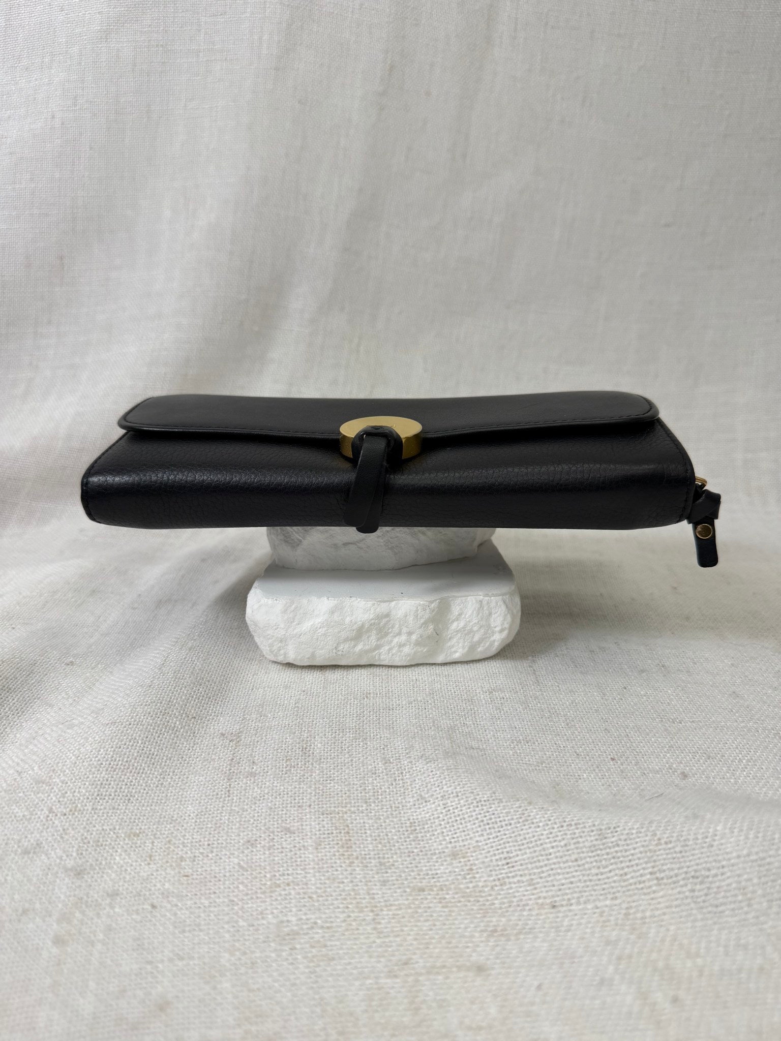 Chloe Black Leather Indy Long Wallet 