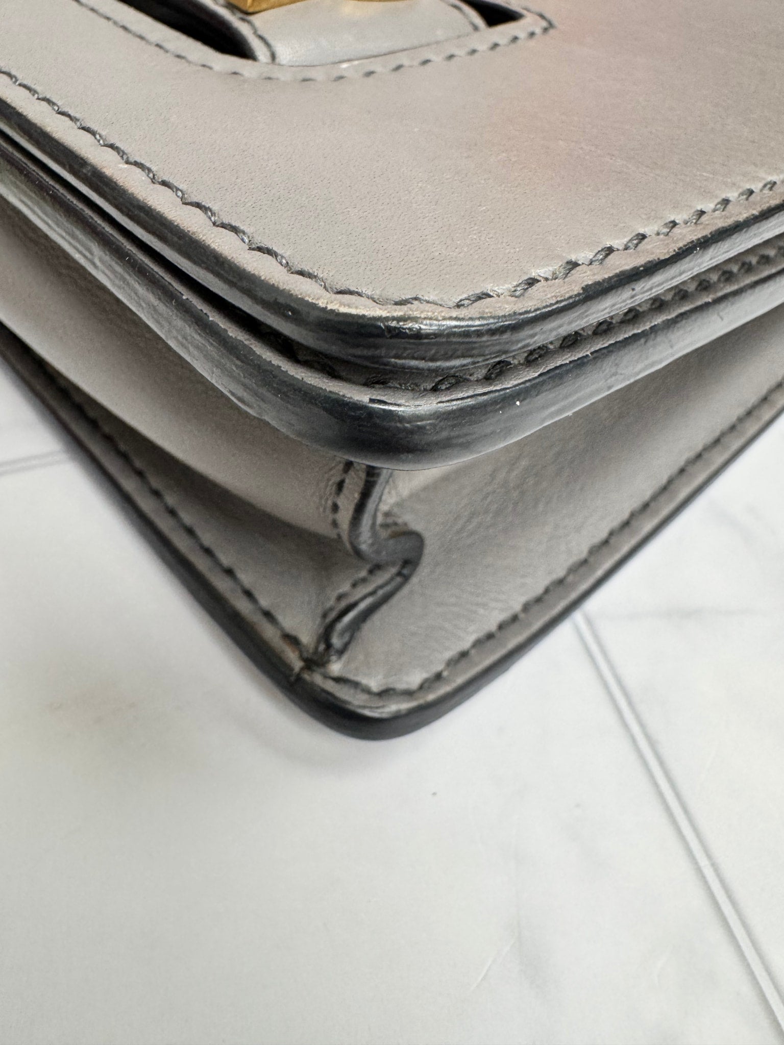 Christian Dior J'Adior Gray Leather Chain Flap Bag