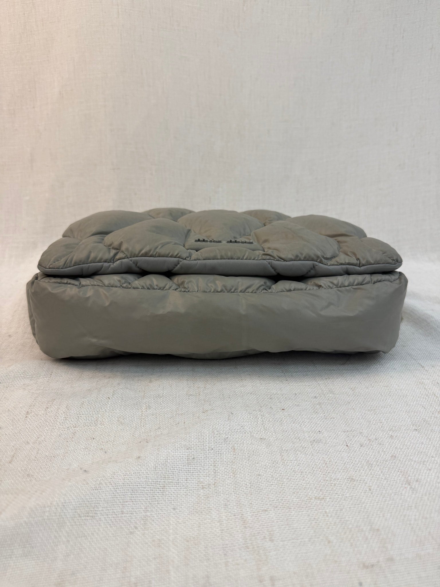 Miu Miu Gray Nylon Puffer Chain Shoulder Bag