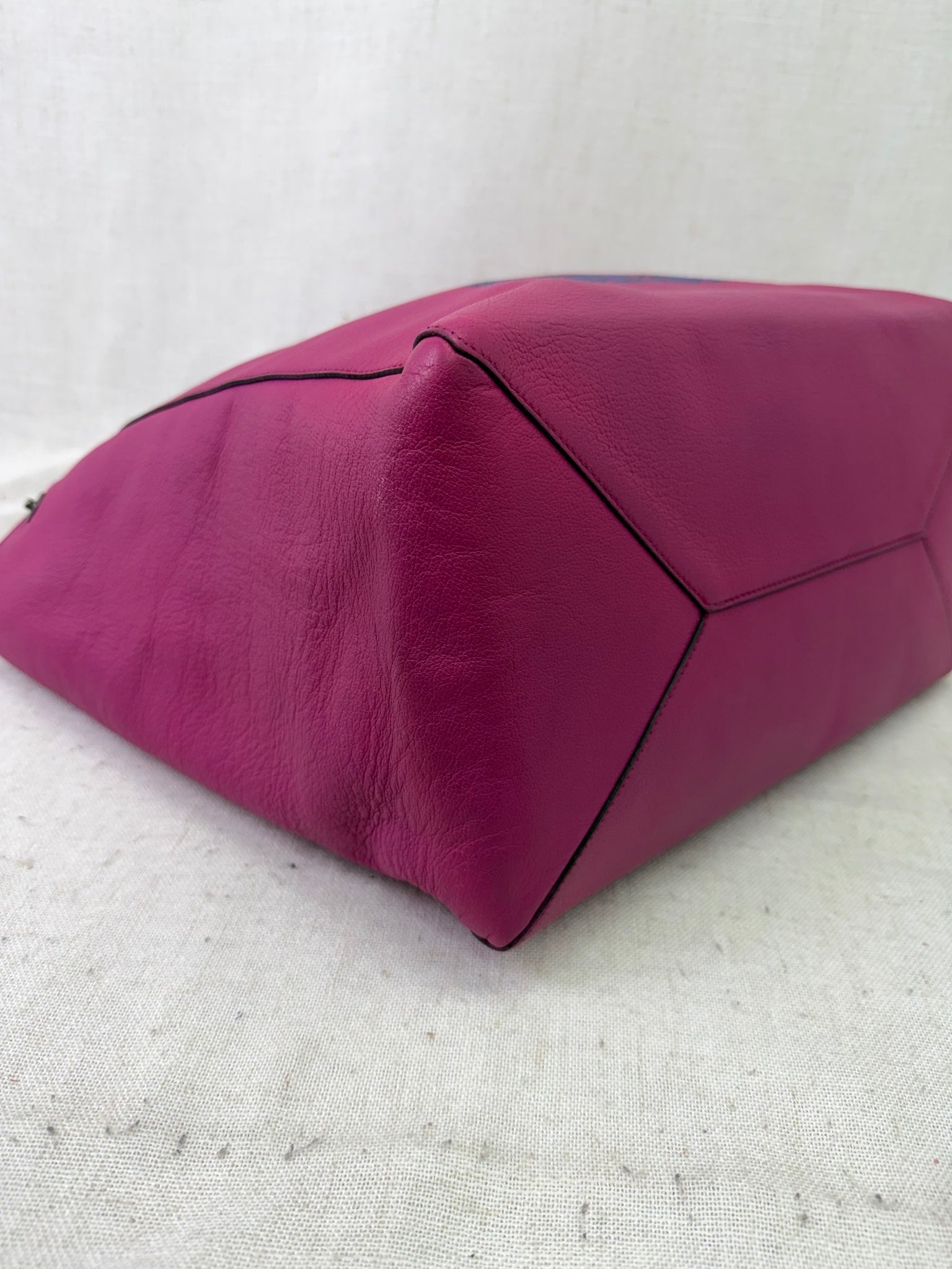 Loewe Magenta Leather Barocco Anagram Tote Bag