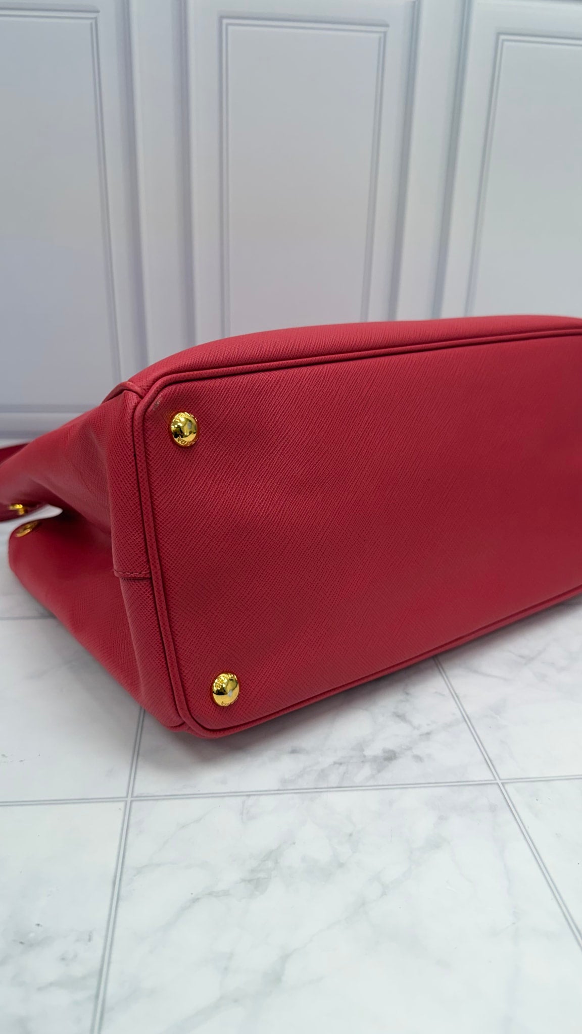 Prada Pink Saffiano Leather Galleria Tote Bag 