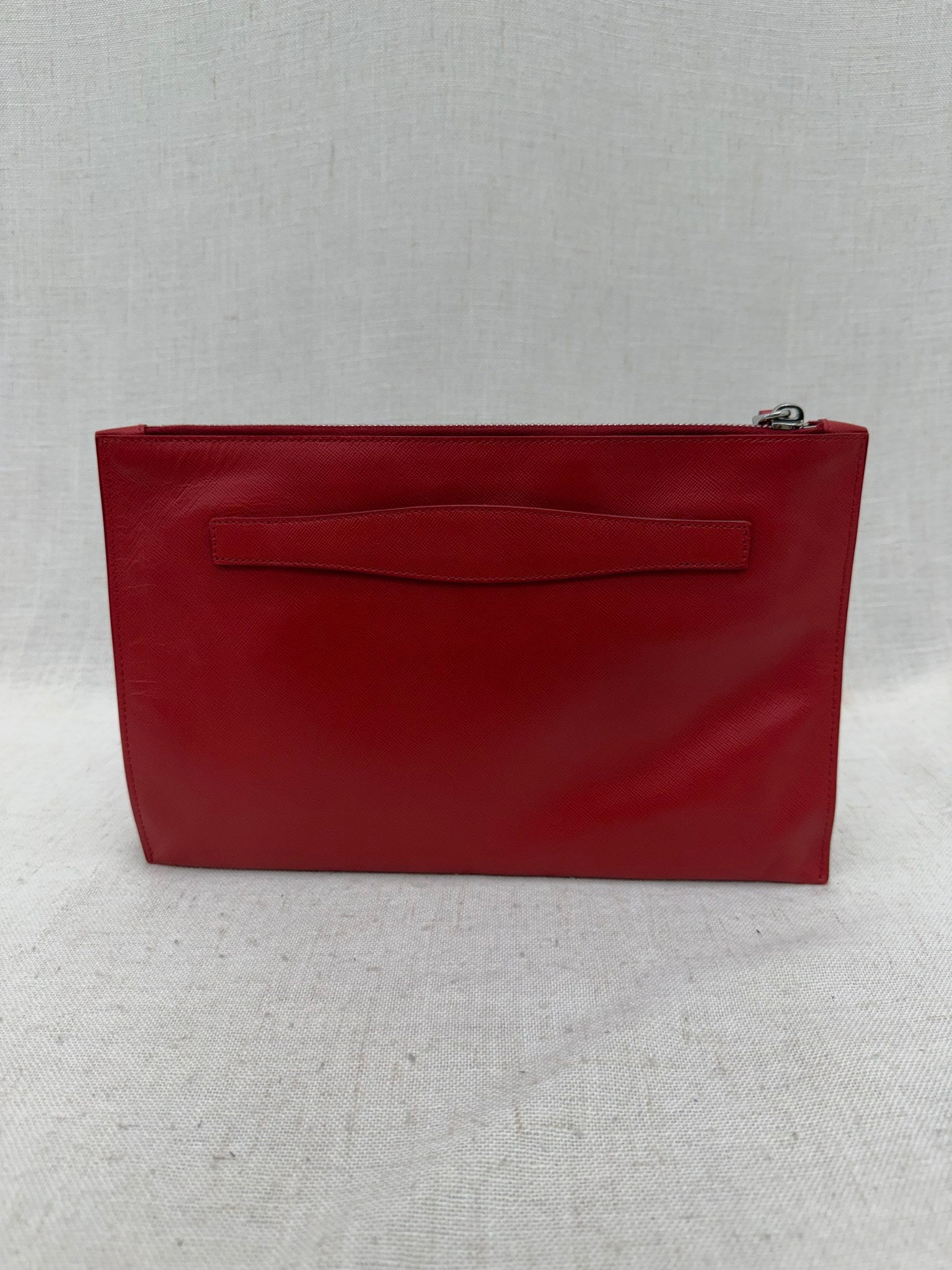 Prada Red Saffiano Leather Clutch