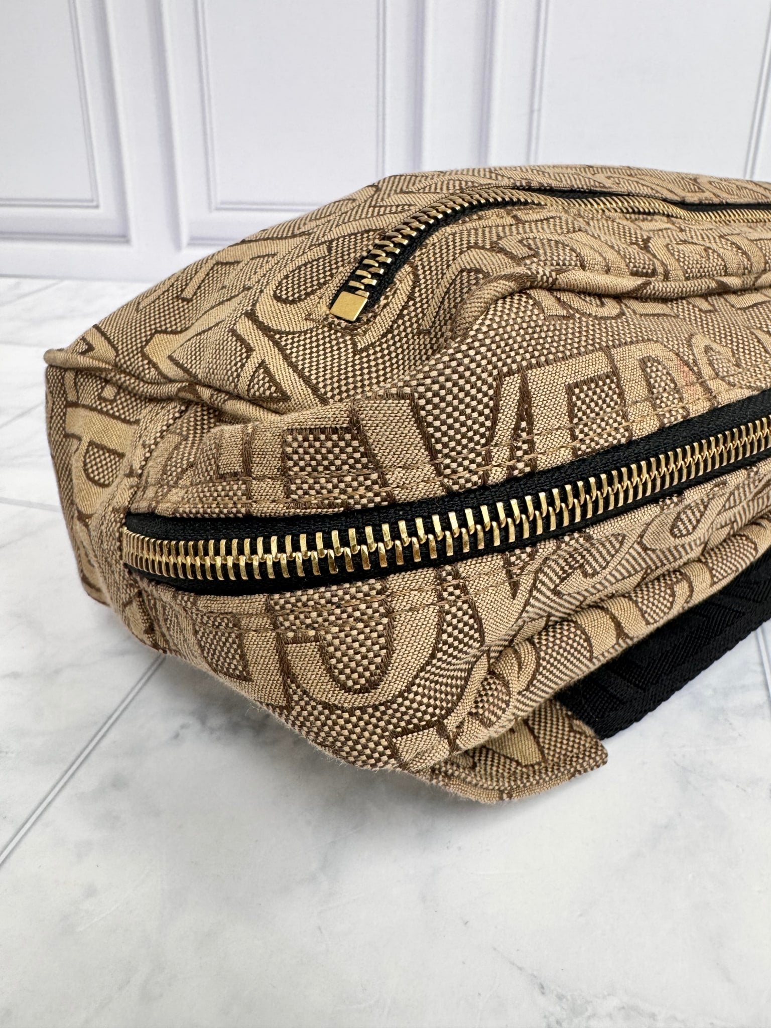 Versace Brown Canvas Belt Bag