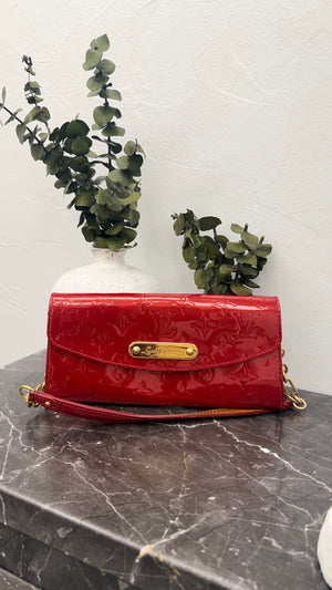 Louis Vuitton Red Vernis Leather Sunset Blvd Shoulder Bag