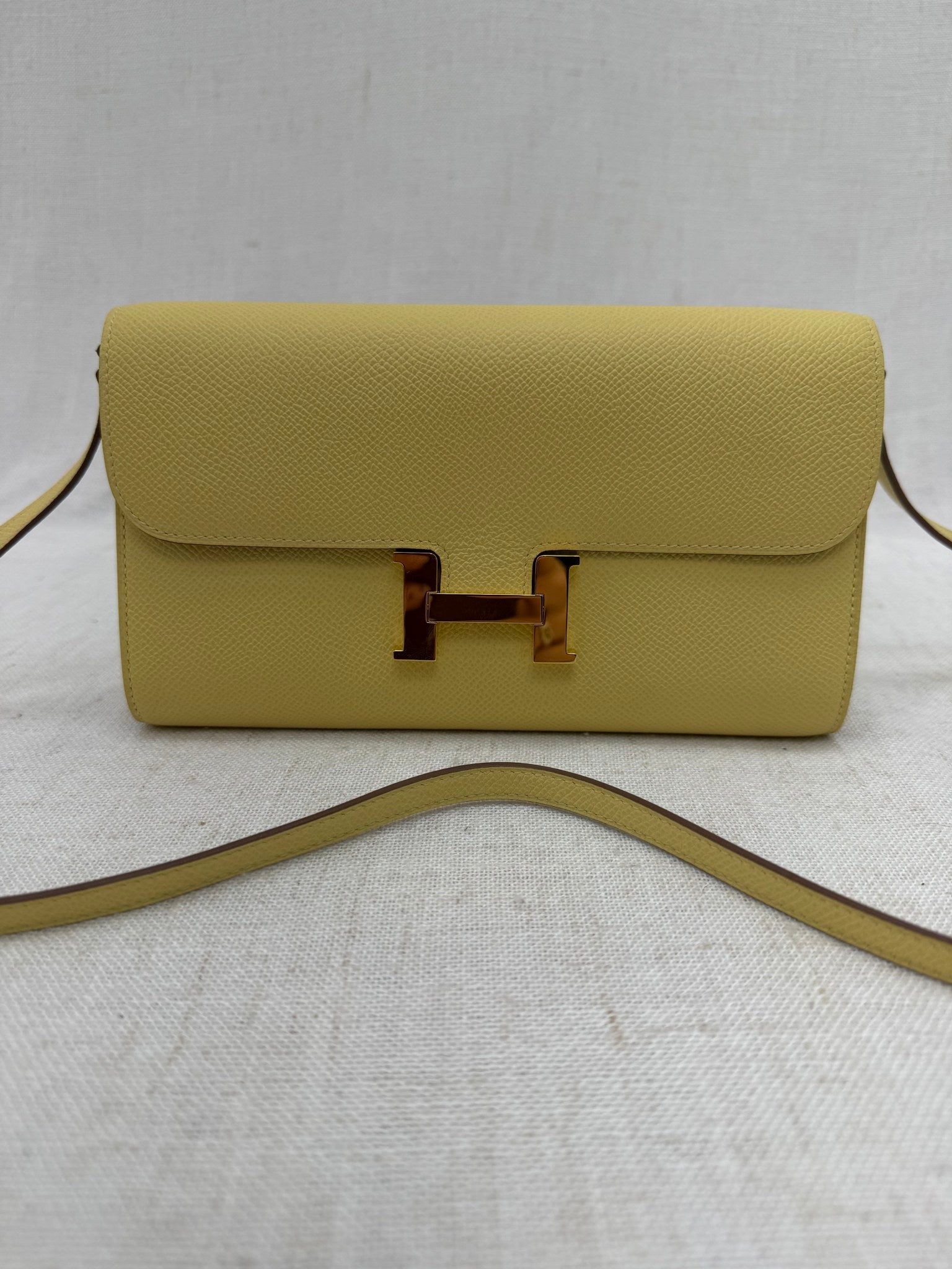 Hermes Yellow Epsom Leather Constance To Go Wallet