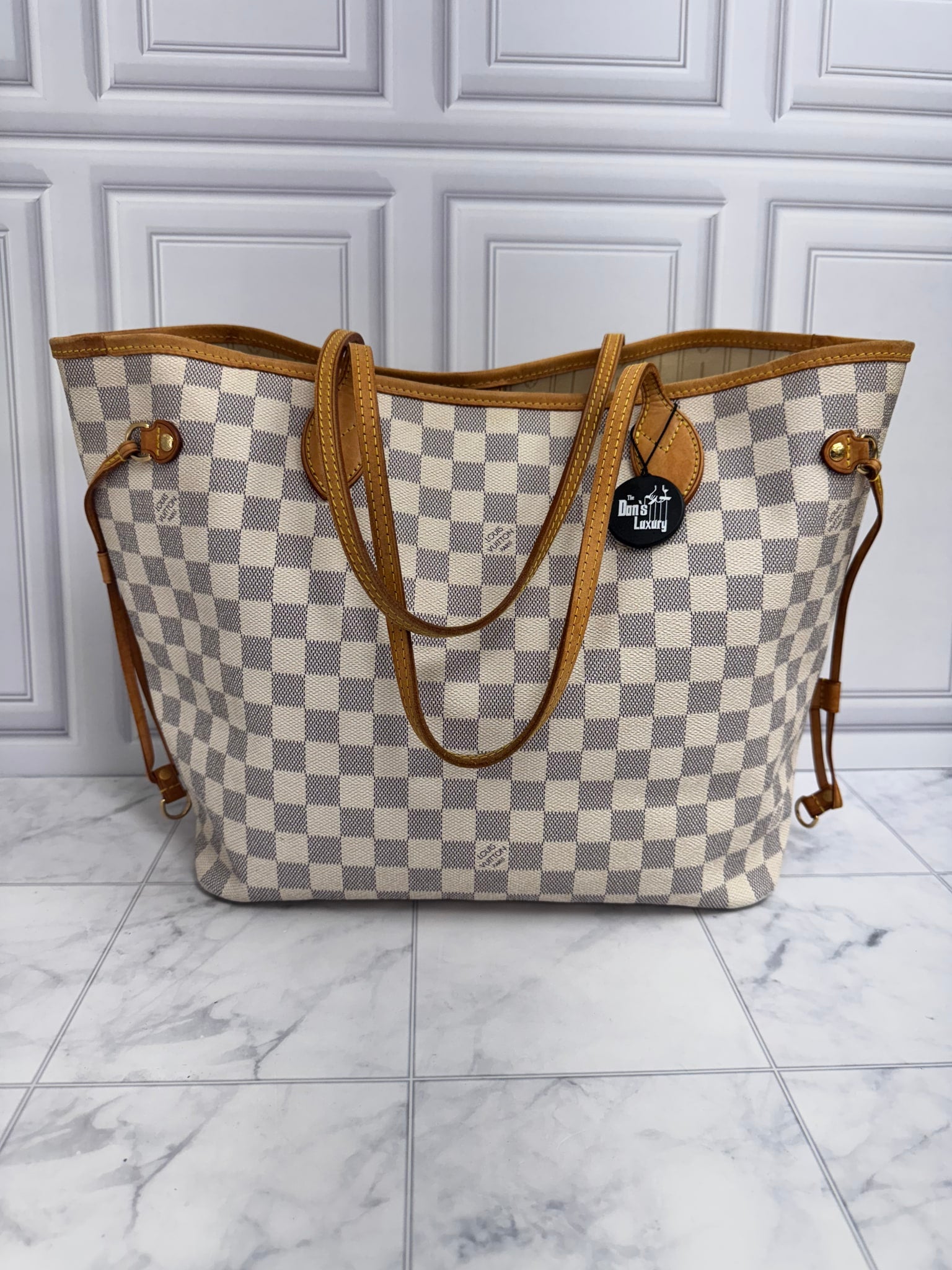 Louis Vuitton Damier Azur Neverfull Tote Bag MM