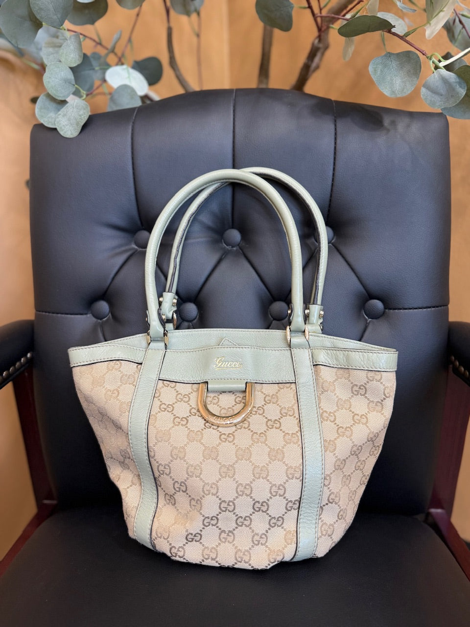 Gucci GG Beige Canvas Abbey Tote Bag