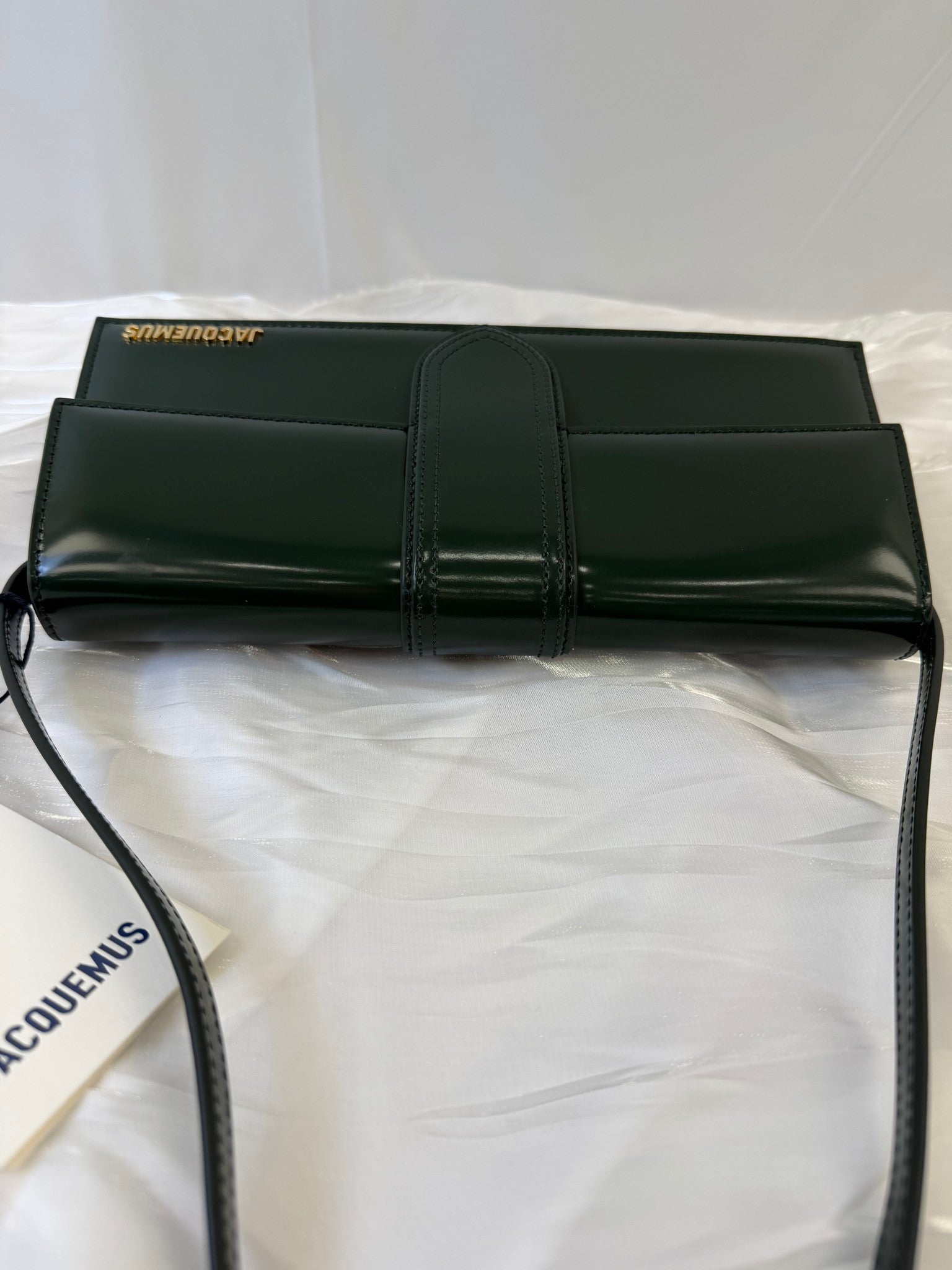 BRAND NEW-Jacquemus Green Patent Leather Le Grand Bambino Bag