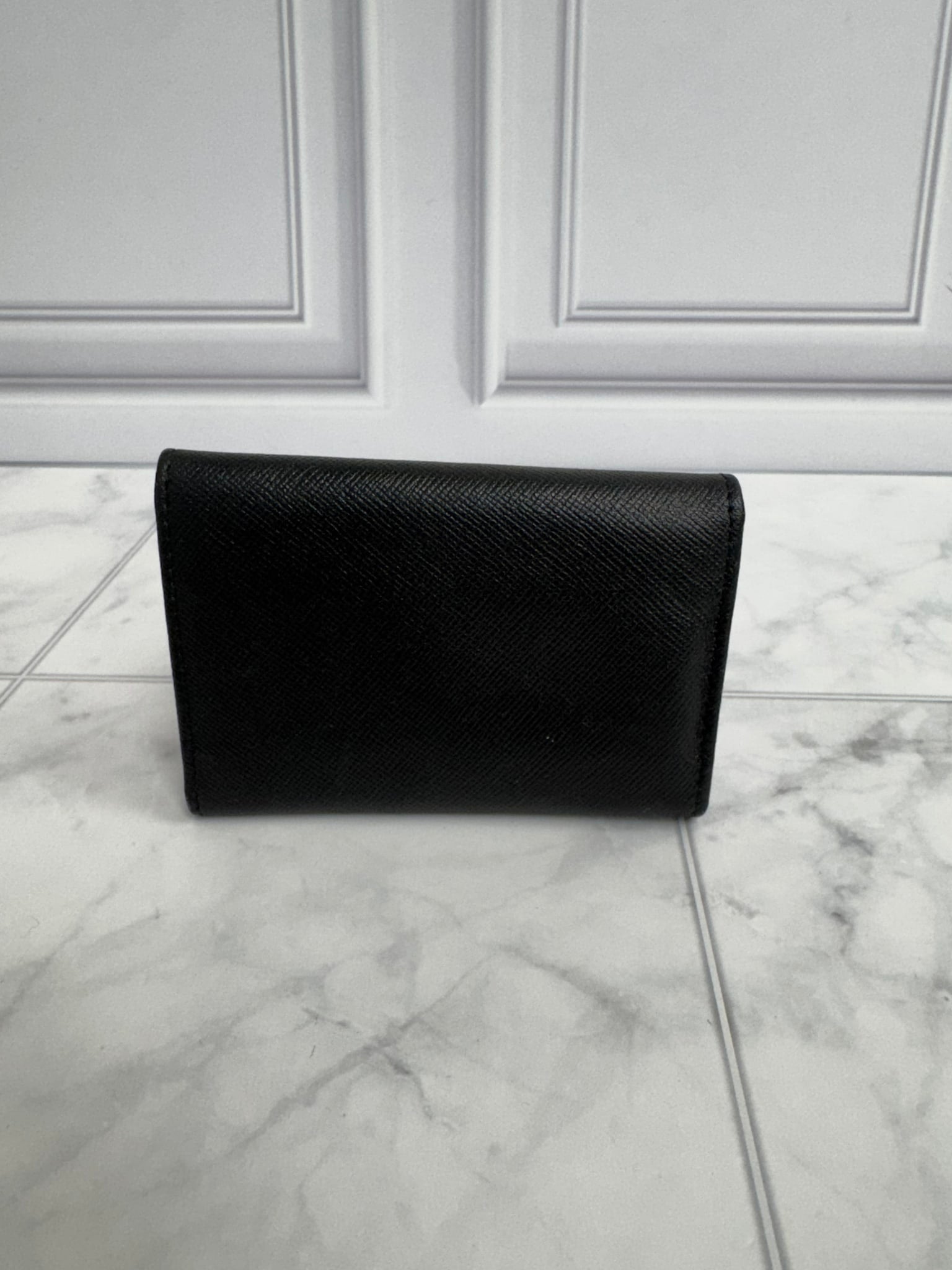 Prada Black Saffiano Leather 6 Key Ring Holder