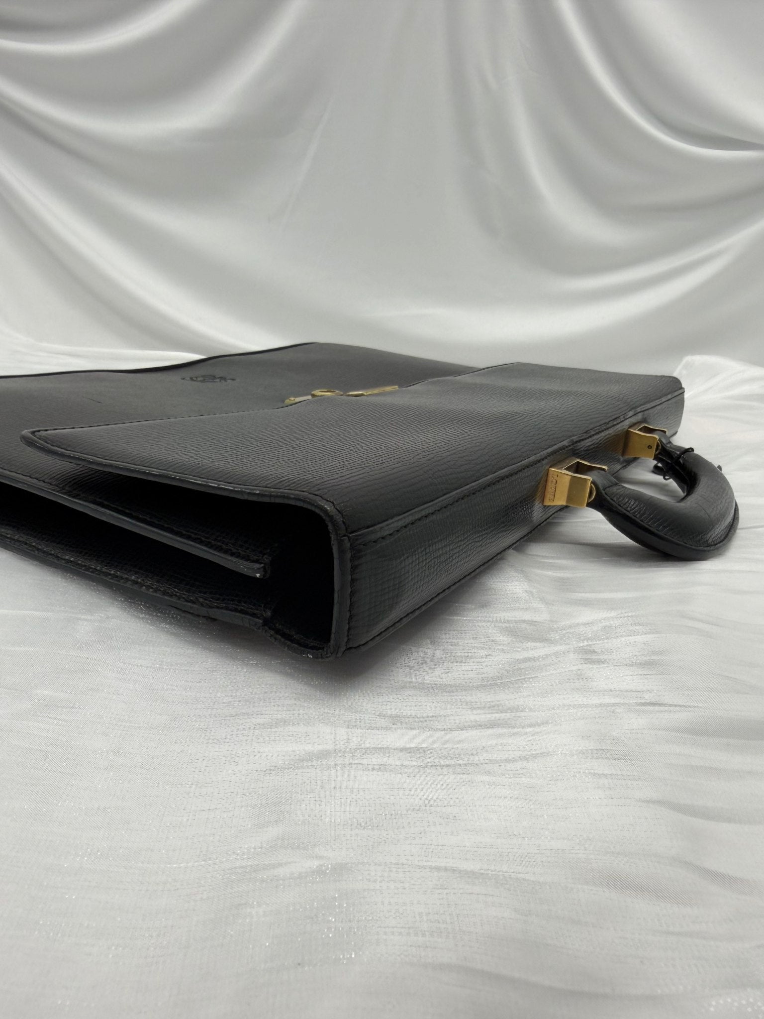 Loewe Vintage Black Leather Briefcase