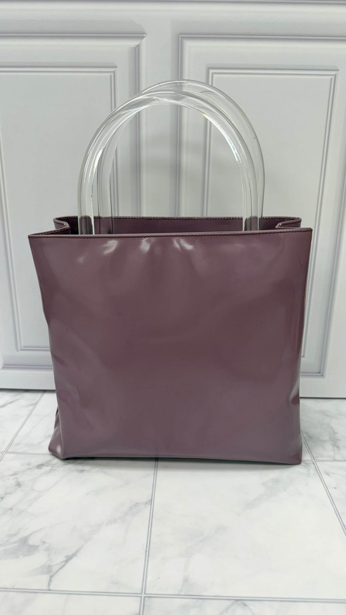 Prada Purple Patent Leather Handbag 