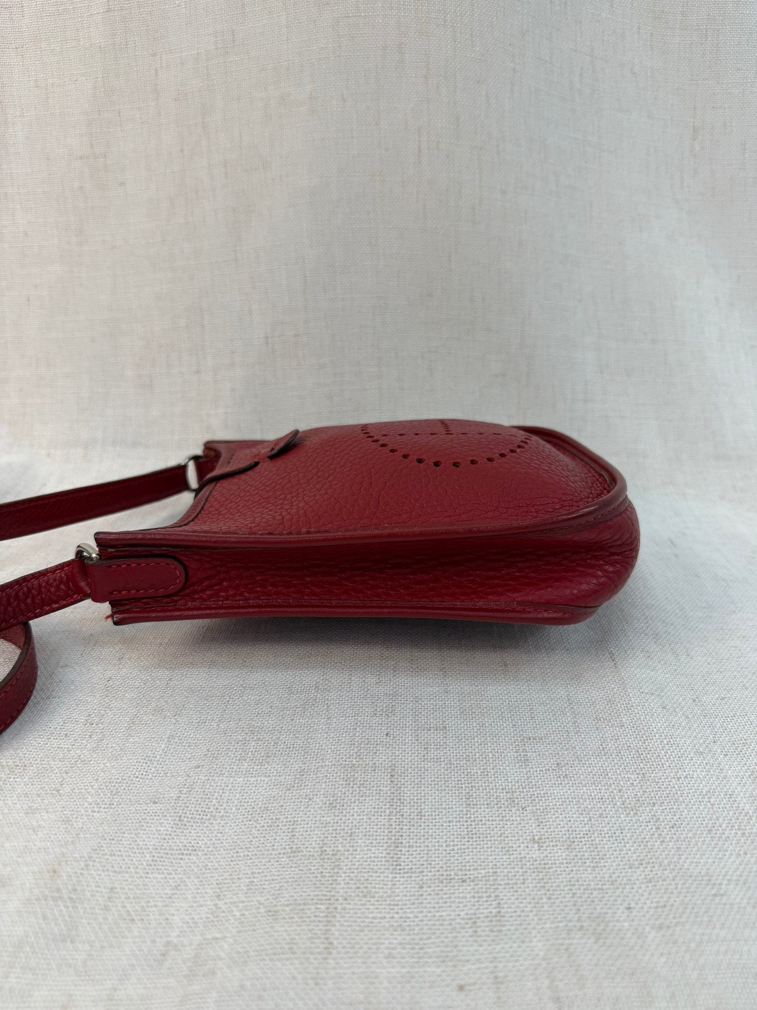 Hermes Red Leather Rouge H Evelyn Mini Bag