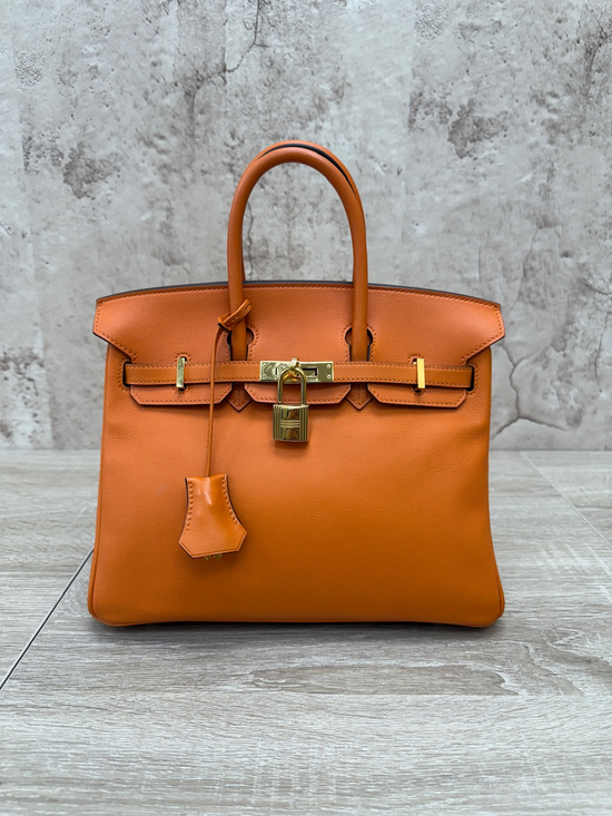 Hermes Orange Swift Leather Birkin 25