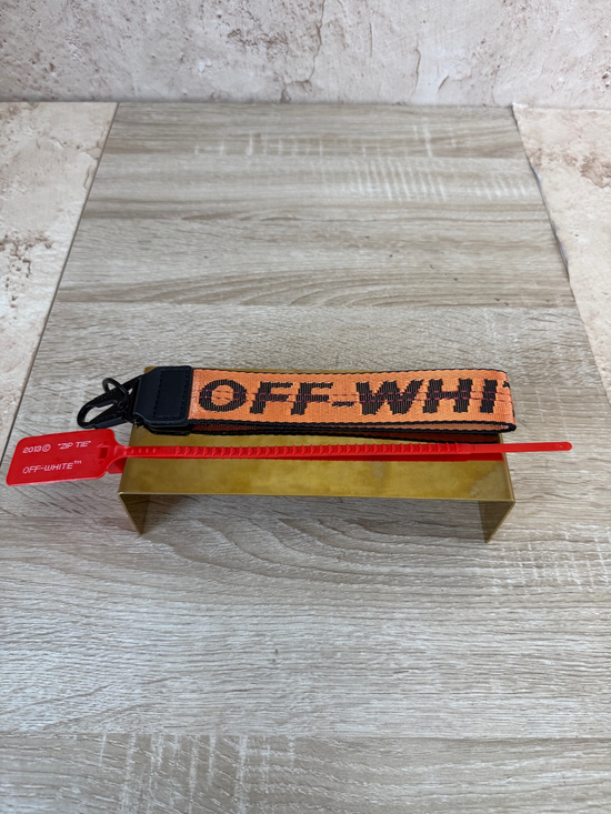 LIKE NEW Off White Double Sided Embroidered Key Chain