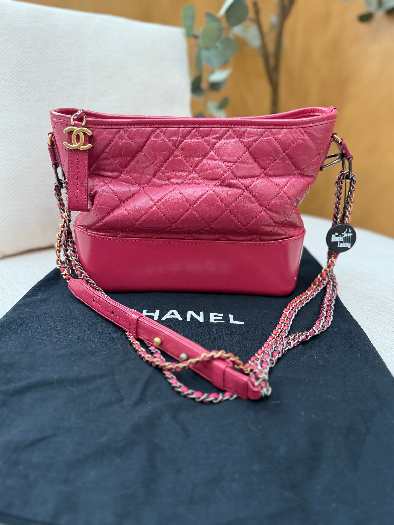 Chanel Pink Quilted Calfskin Medium Gabrielle Hobo Bag