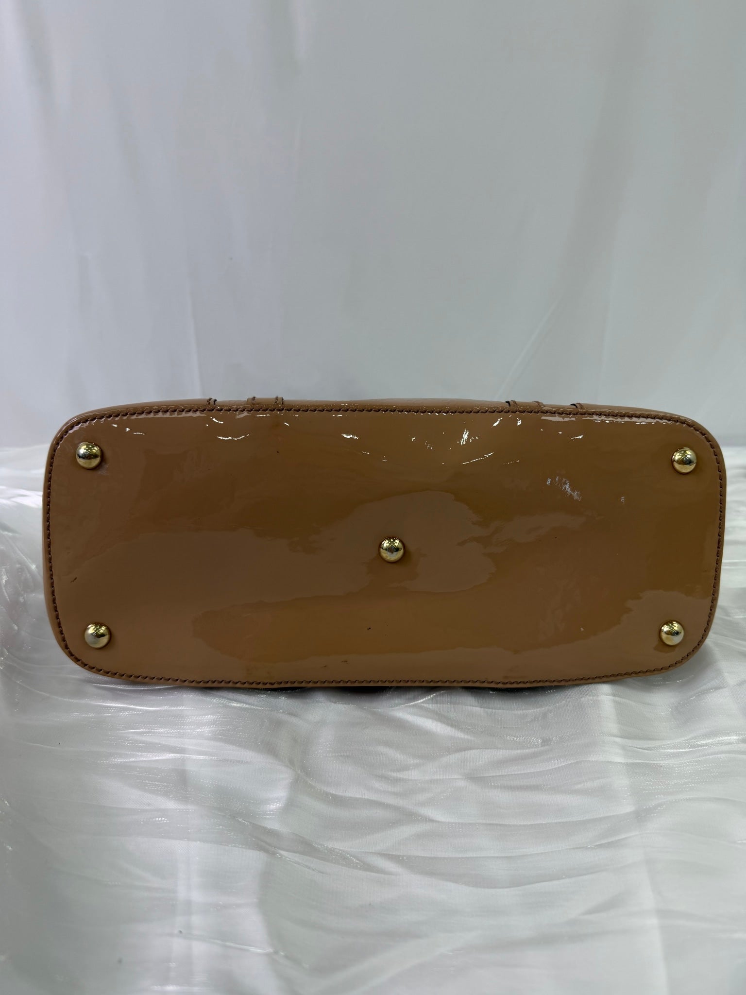 Gucci Beige Patent Leather Guccissima Two Way Bag 
