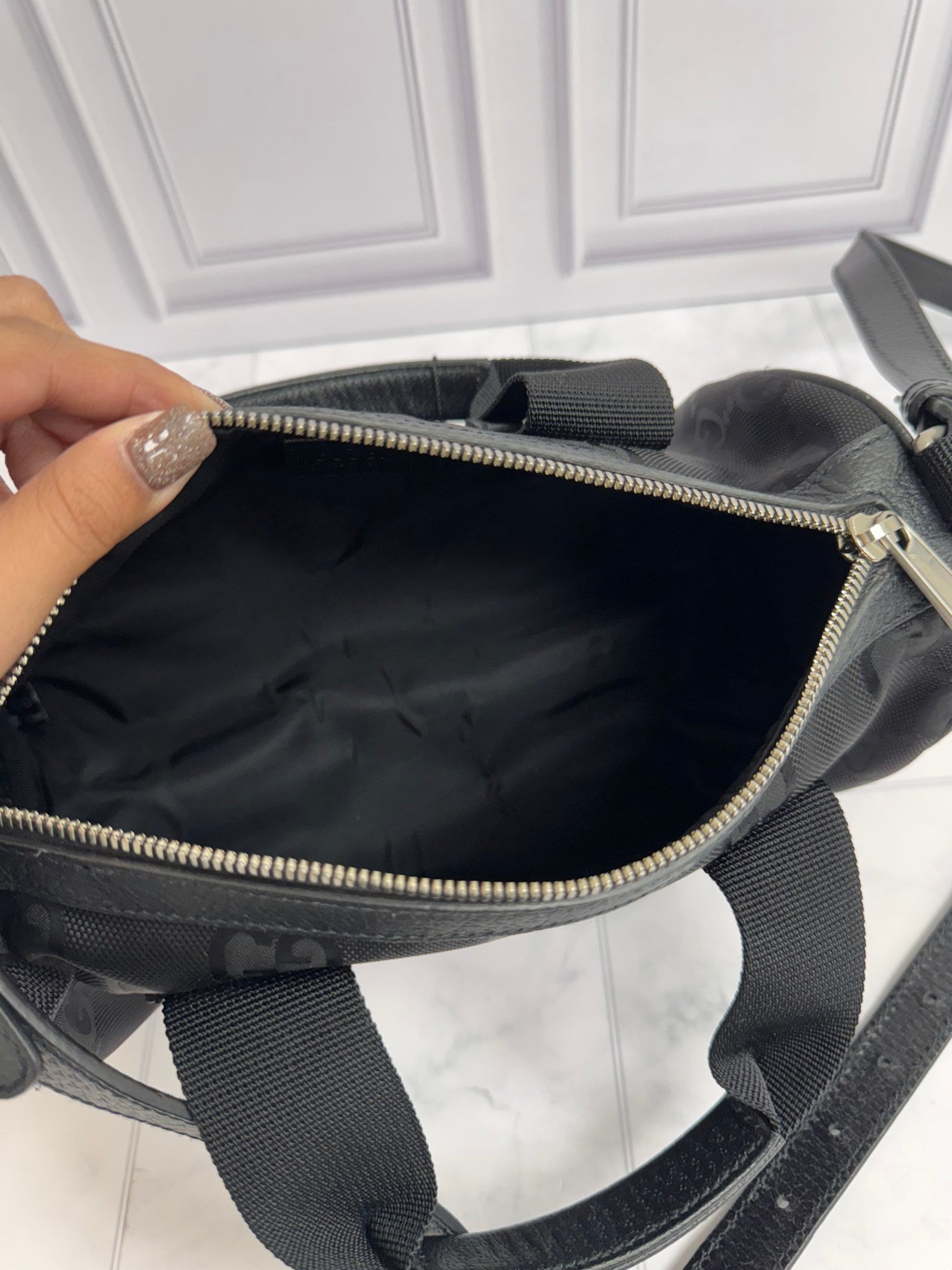 Gucci Black GG Canvas 2Way Bag