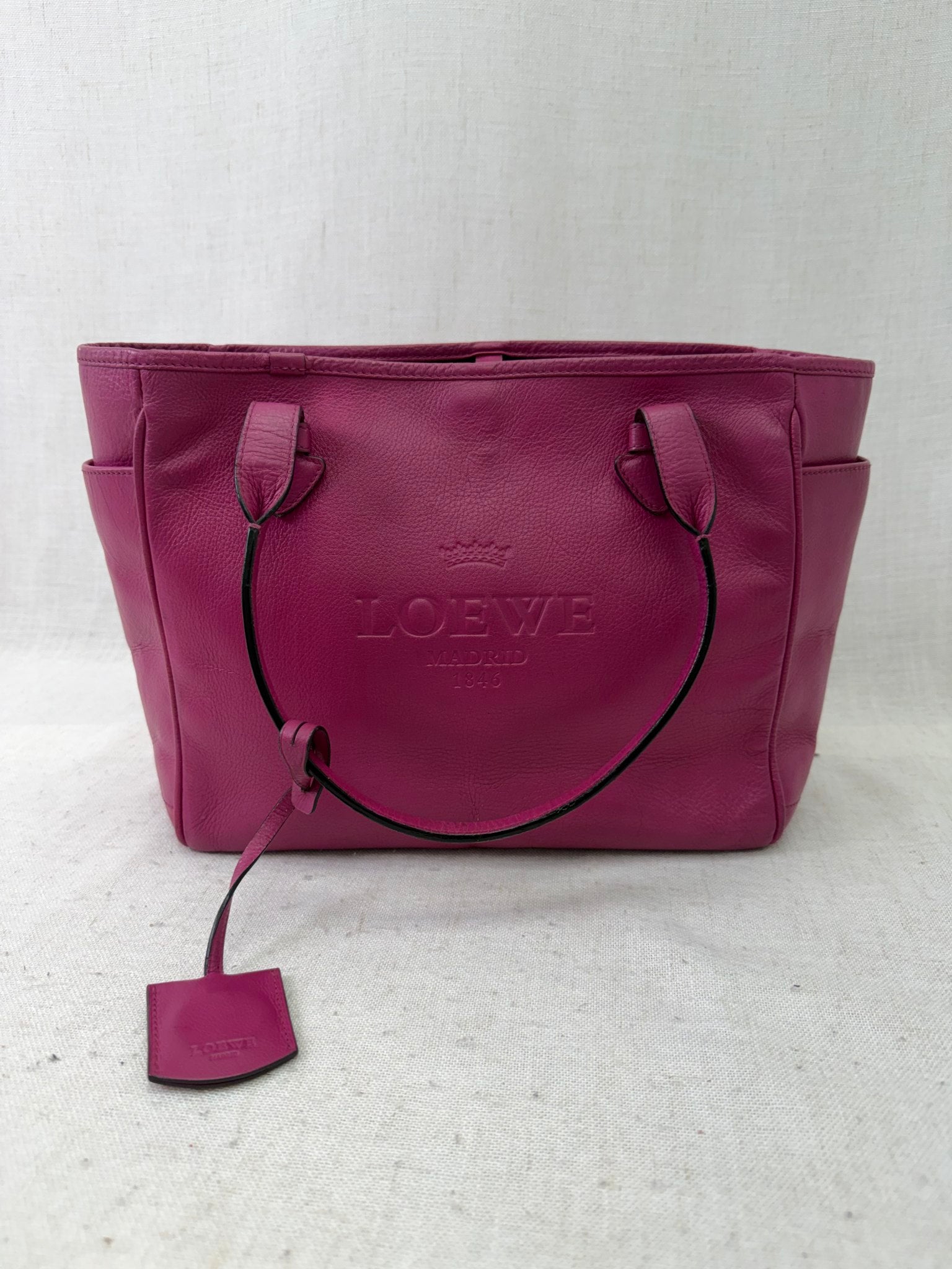 Loewe Fuchsia Leather Heritage Tote