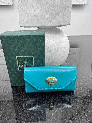 LIKE NEW - Gucci Teal 4 Ring Key Case