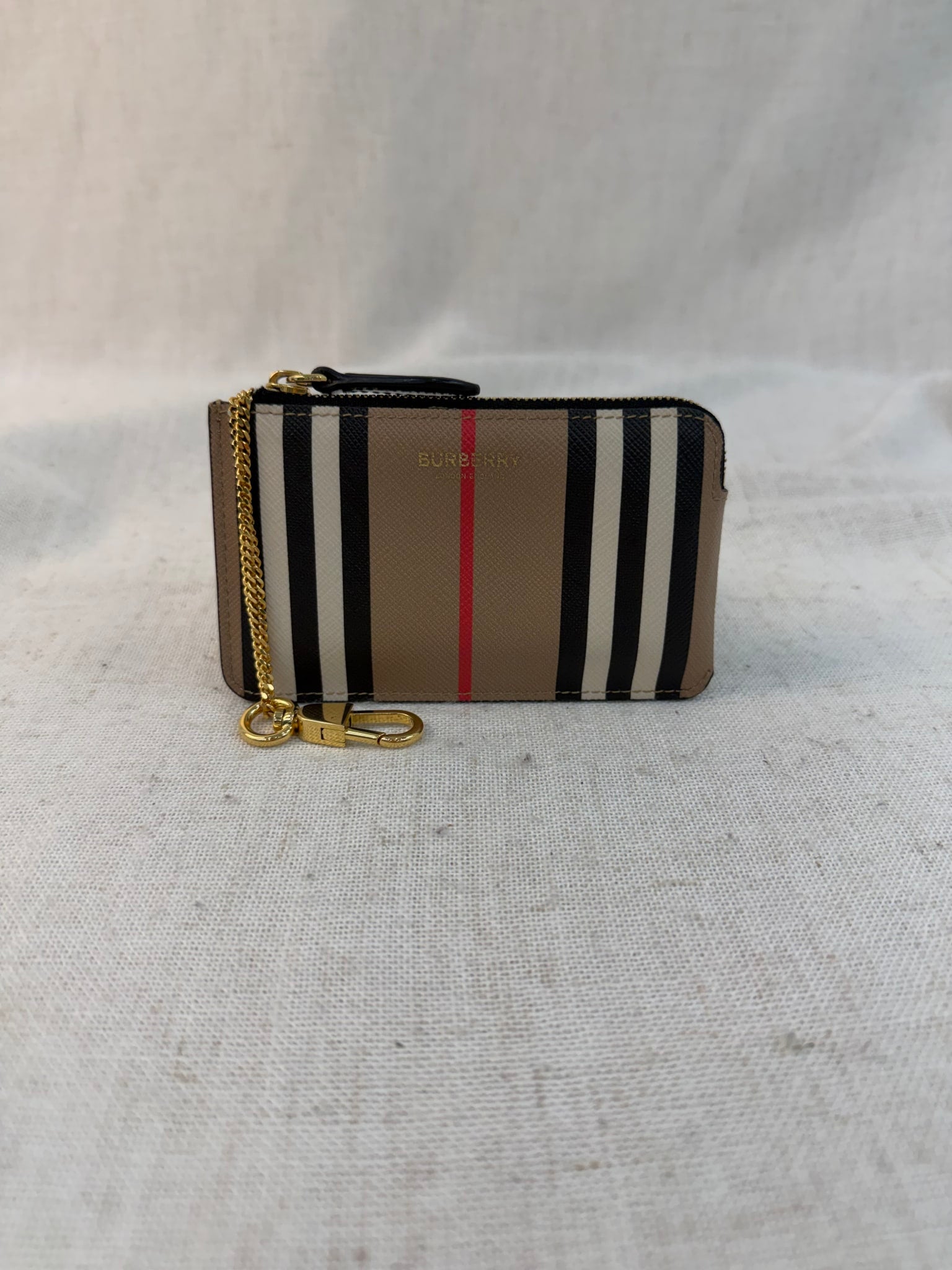 Burberry Brown Coated Canvas Kellbrook Icon Zip Coin Case