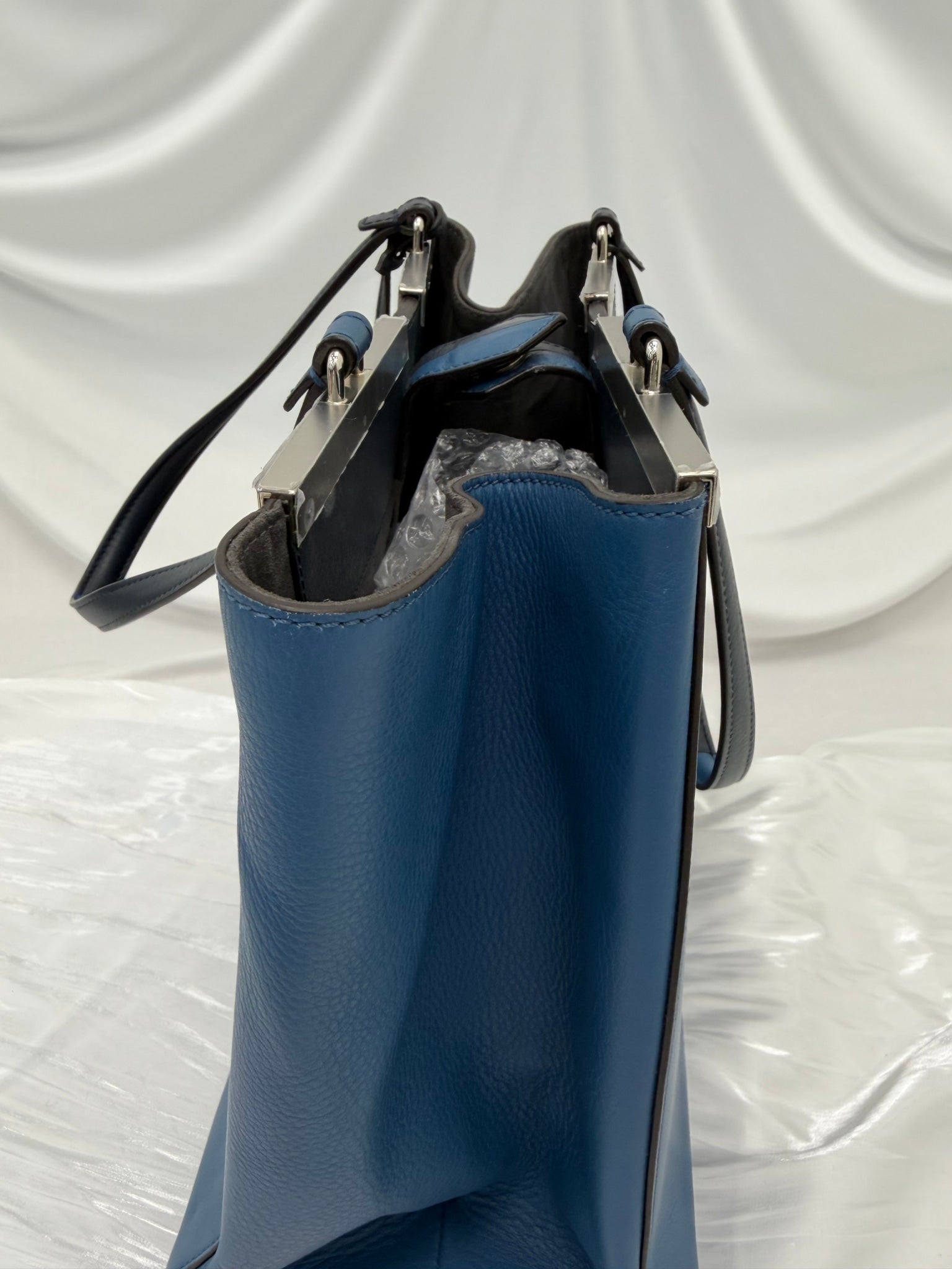 Fendi Bicolor Blue Leather  3Jours Tote Bag