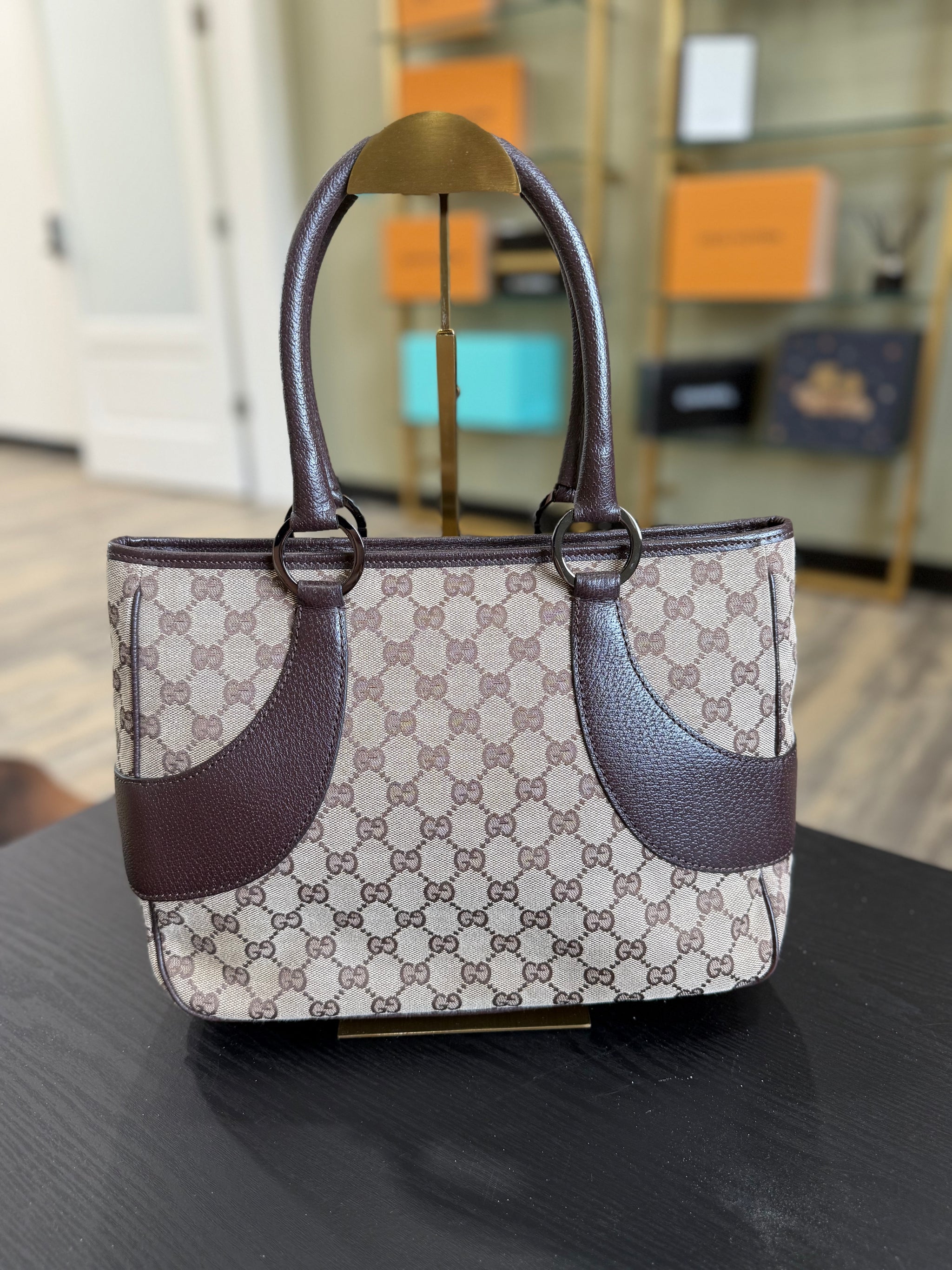 Gucci GG Brown Canvas Tote Bag