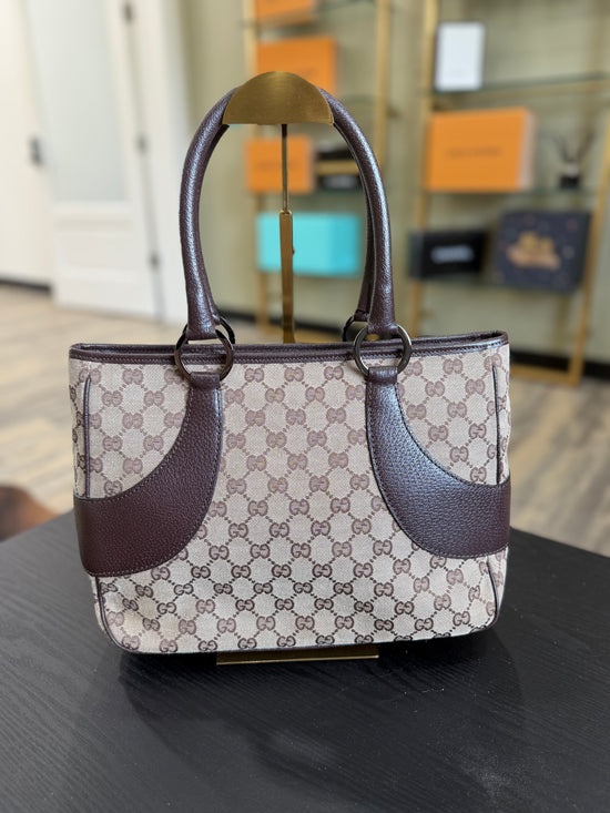 Gucci GG Brown Canvas Tote Bag