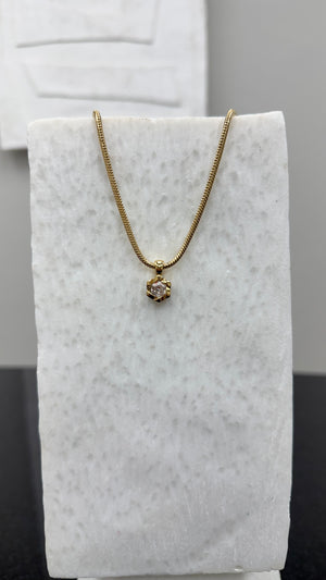 Christian Dior Gold Rhinestone Pendant Necklace