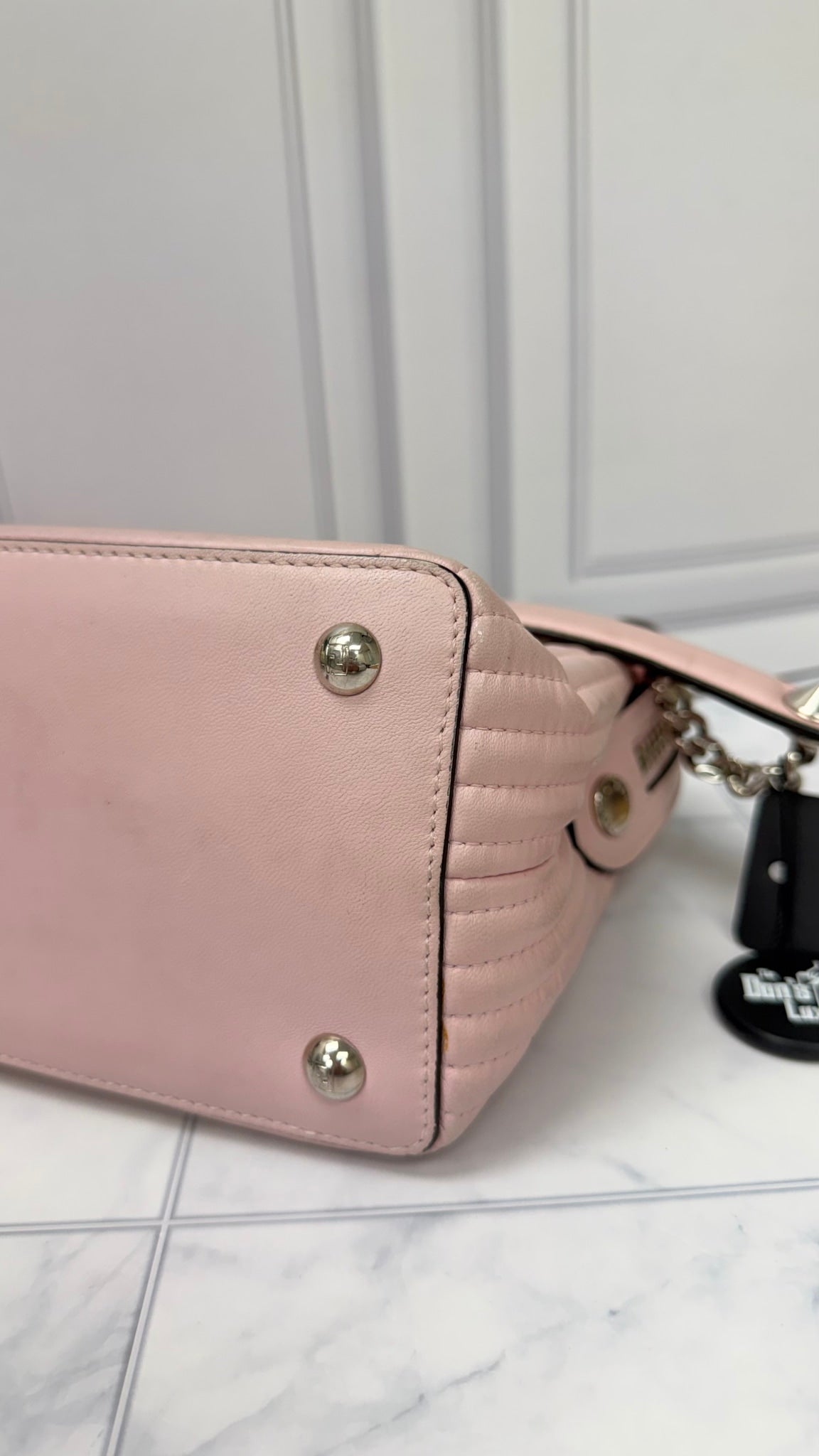 Fendi Pink Quilted Lambskin Leather Dotcom Click Small Shoulder Bag