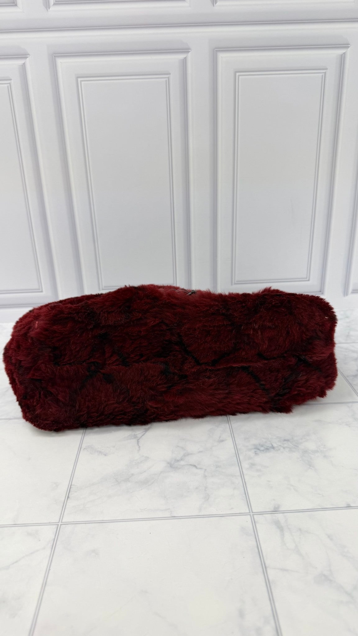 Chanel Wine Rabbit Fur Orylag Shoulder Bag 