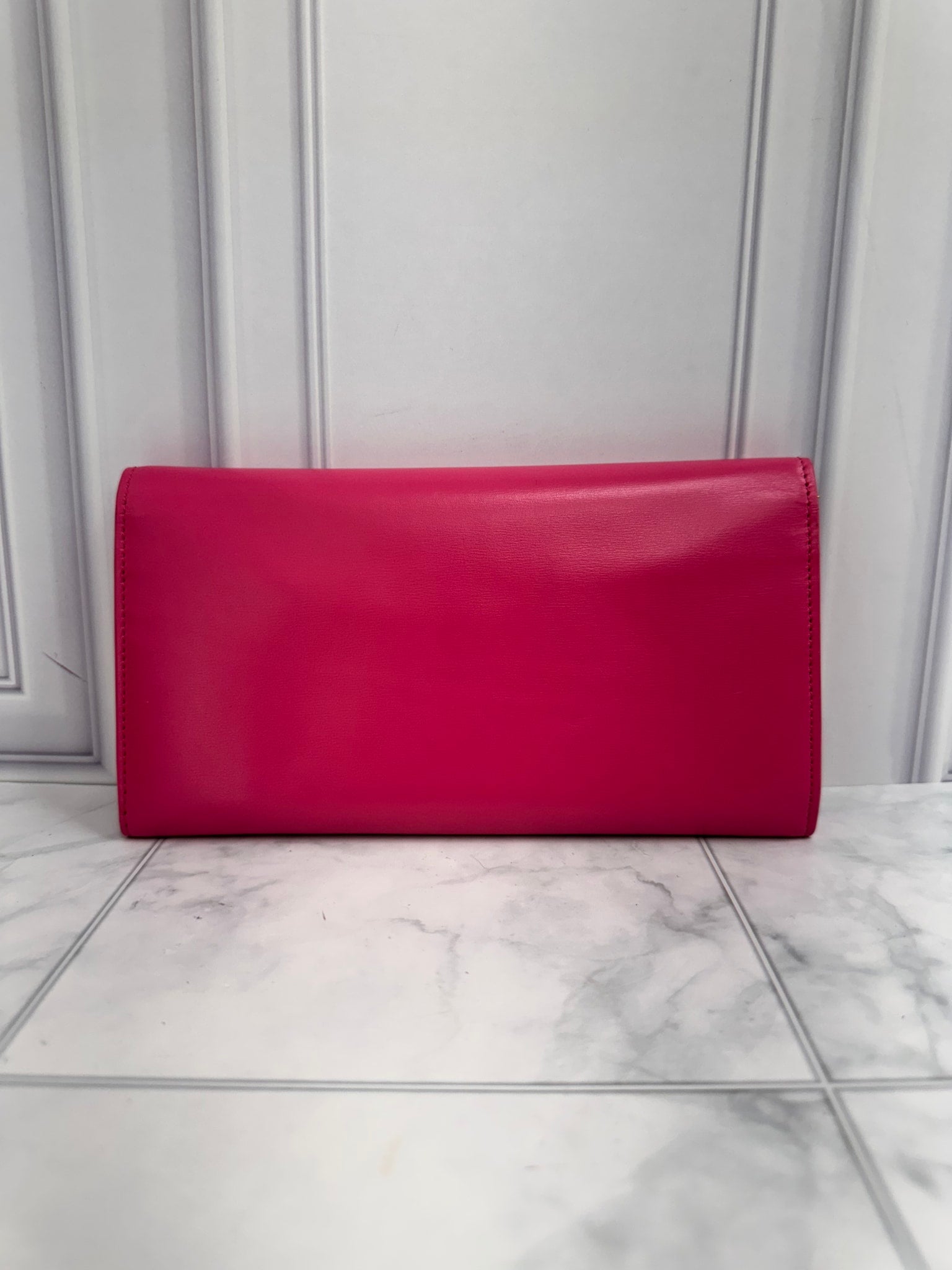 Saint Laurent YSL Pink Leather Long Wallet