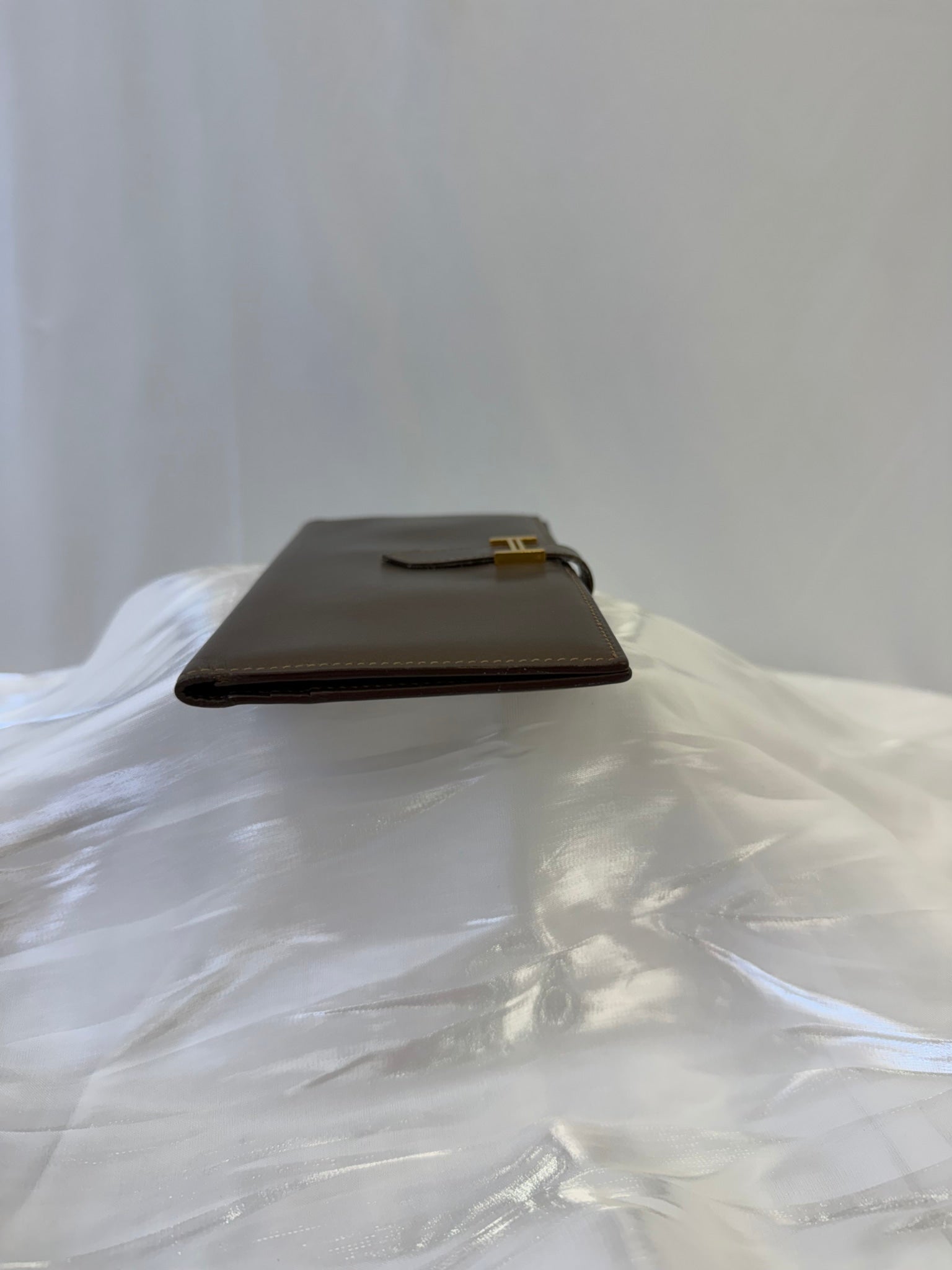 Hermes Bronze Leather Bearn Wallet