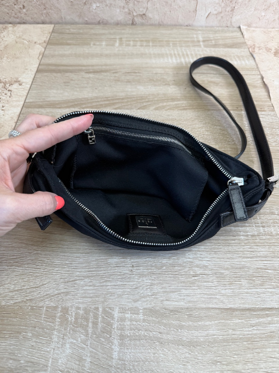 Fendi Black Nylon Shoulder Bag