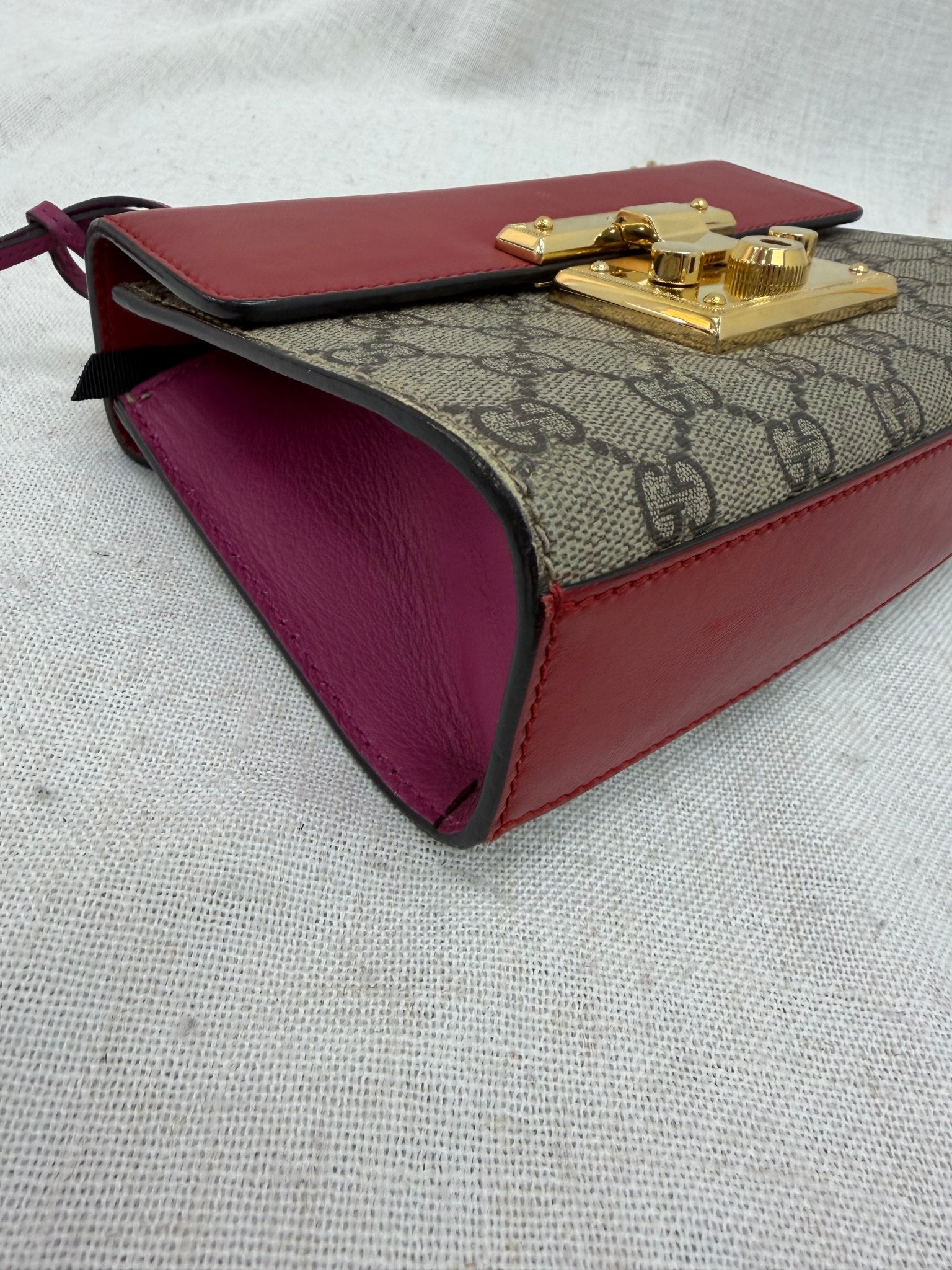 Gucci Tricolor Leather Padlock Chain Shoulder Bag