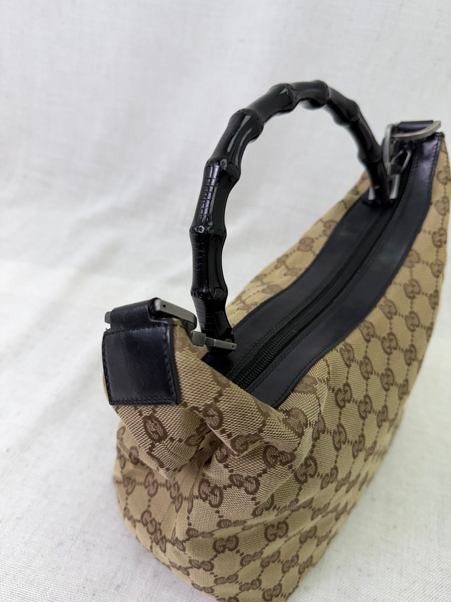 Gucci Brown GG Canvas Bamboo Shoulder Bag