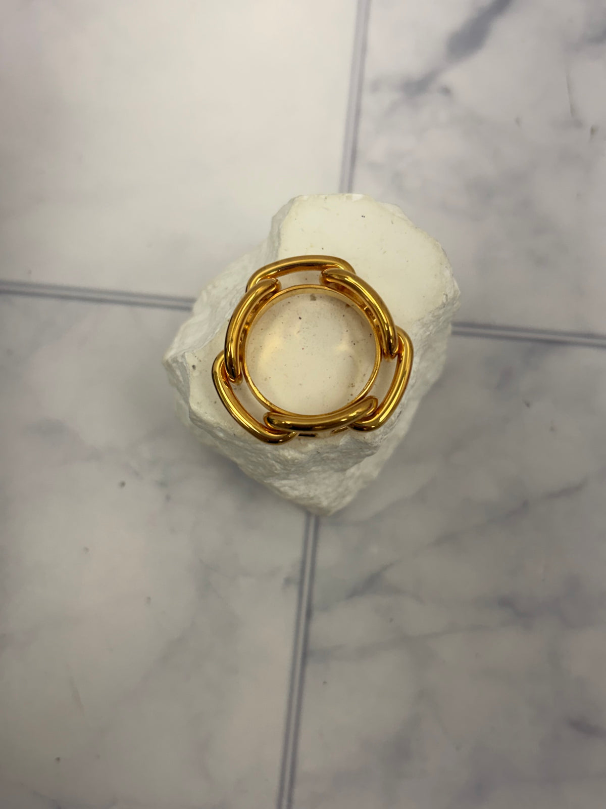 LIKE NEW - Hermes Gold Tone Chaine Scarf Ring