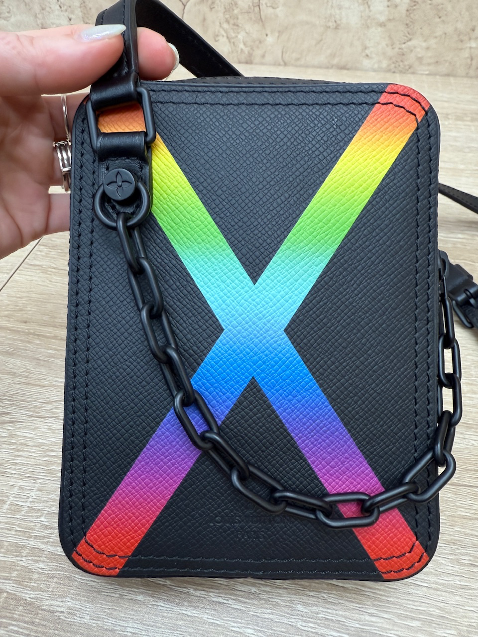 Louis Vuitton x Virgil Rainbow Taiga Leather Danube Crossbody  