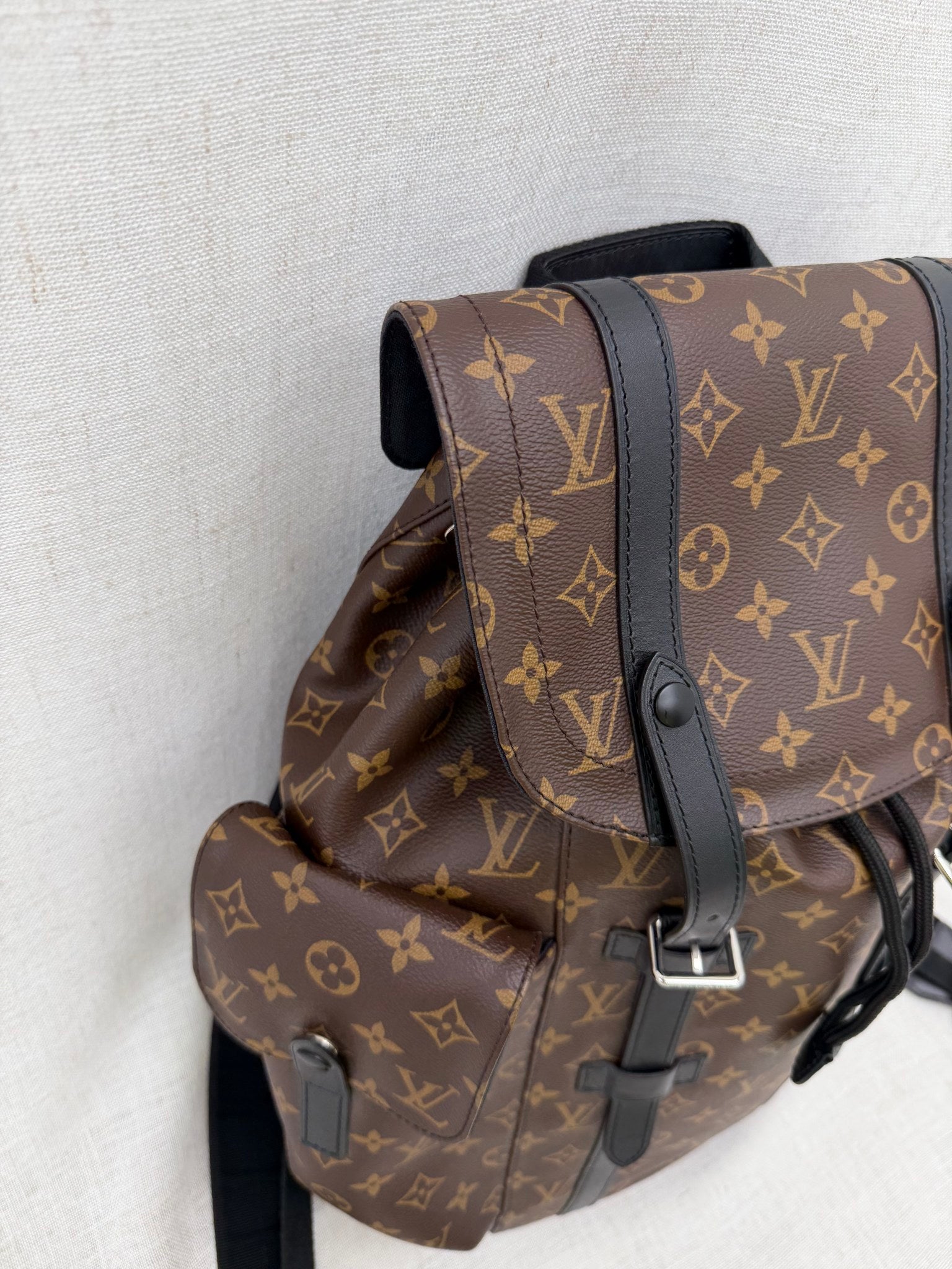 LIKE NEW- Louis Vuitton Monogram & Macassar Christopher Backpack MM