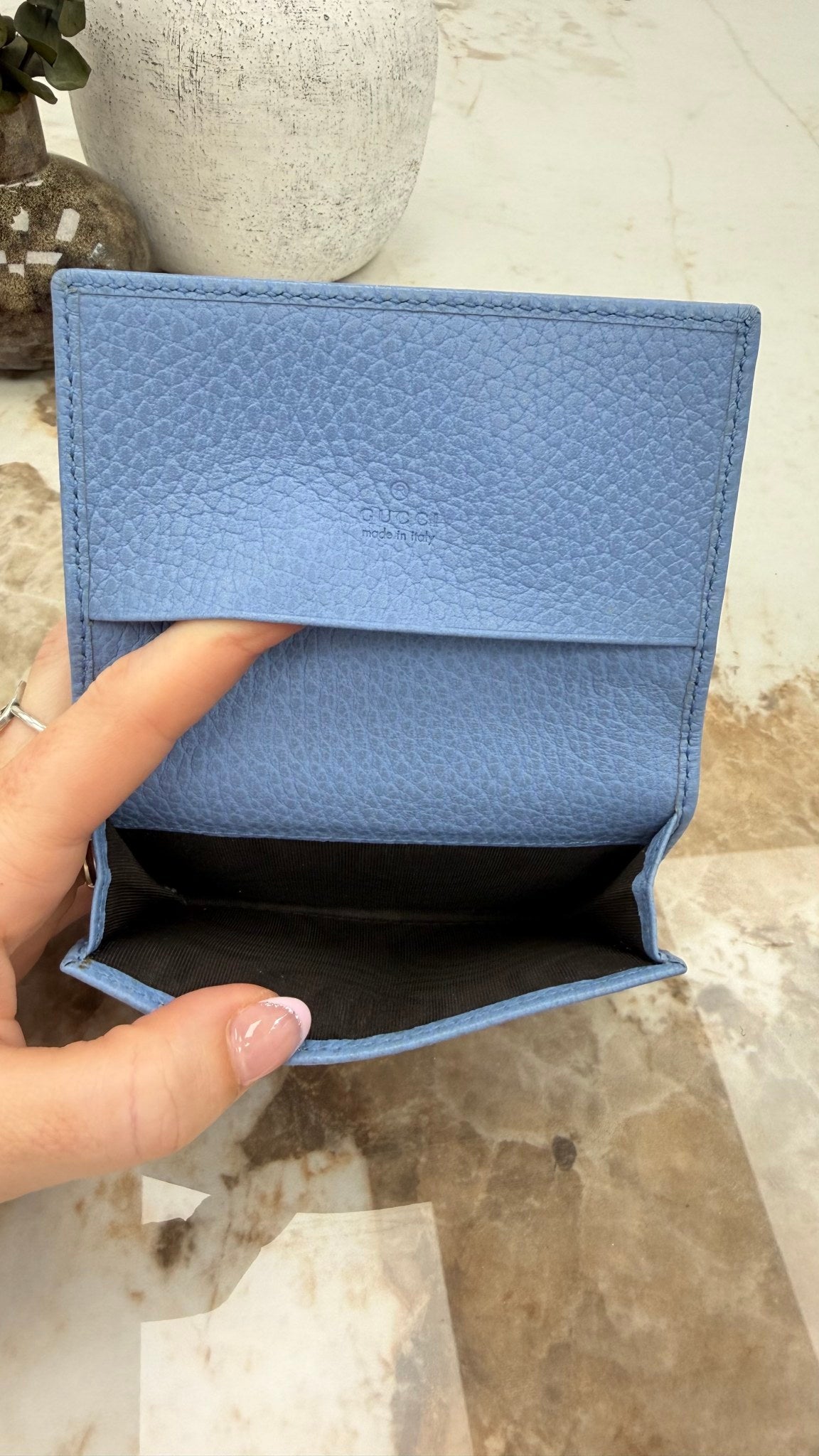 Gucci Blue Leather Marmont Card Case