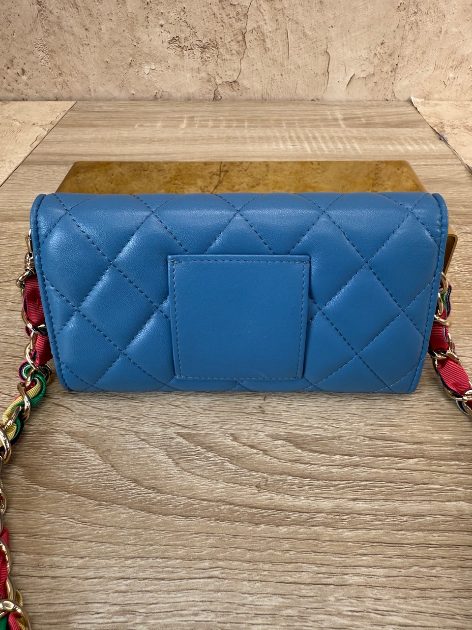 Chanel Blue Leather Wallet on a Chain